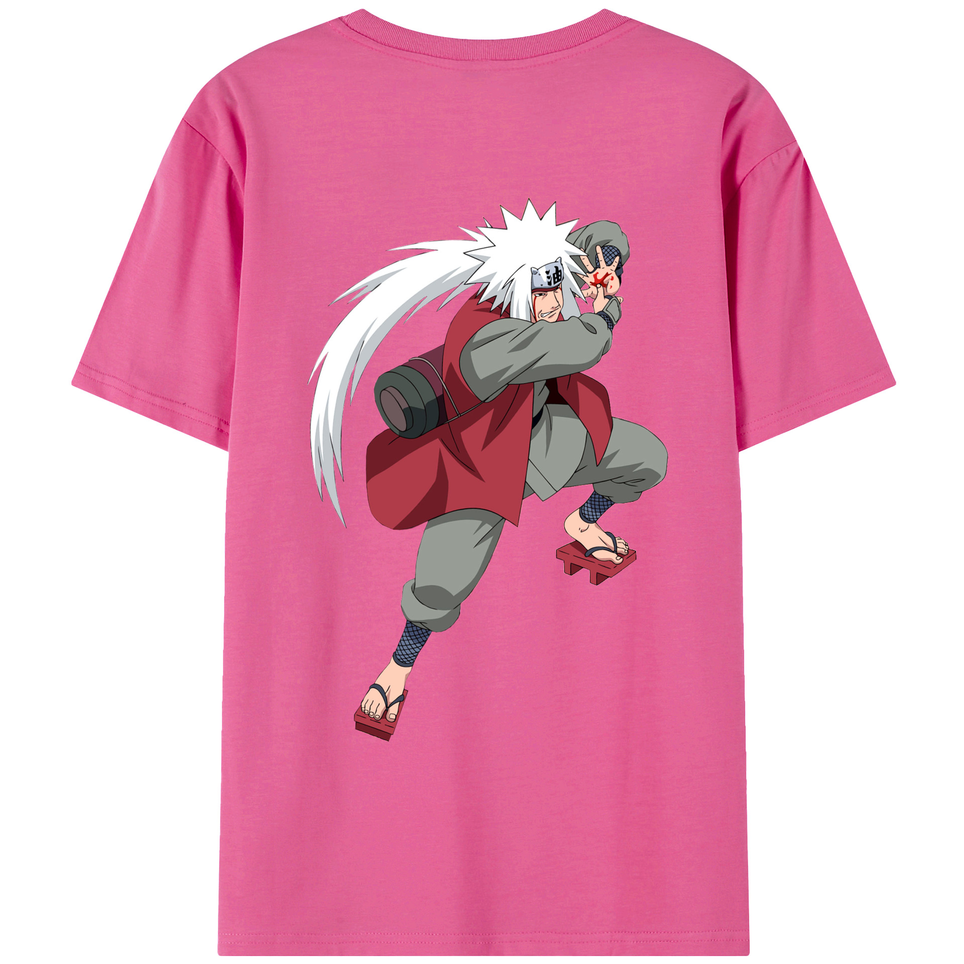 （画像用） NARUTO -ナルト- 自来也（じらいや） Jiraiya レディース半袖Tシャツ(バックプリント)