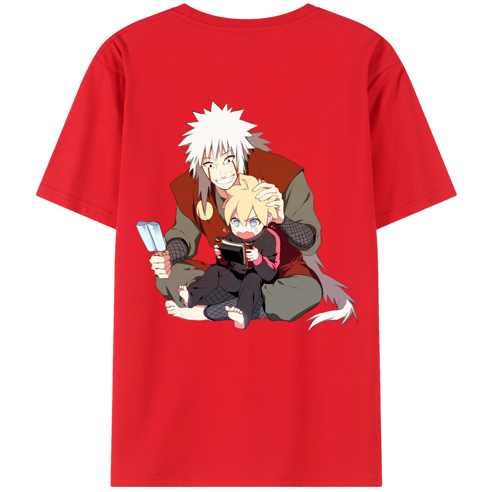 （画像用） NARUTO -ナルト- 自来也（じらいや） Jiraiya レディース半袖Tシャツ(バックプリント)