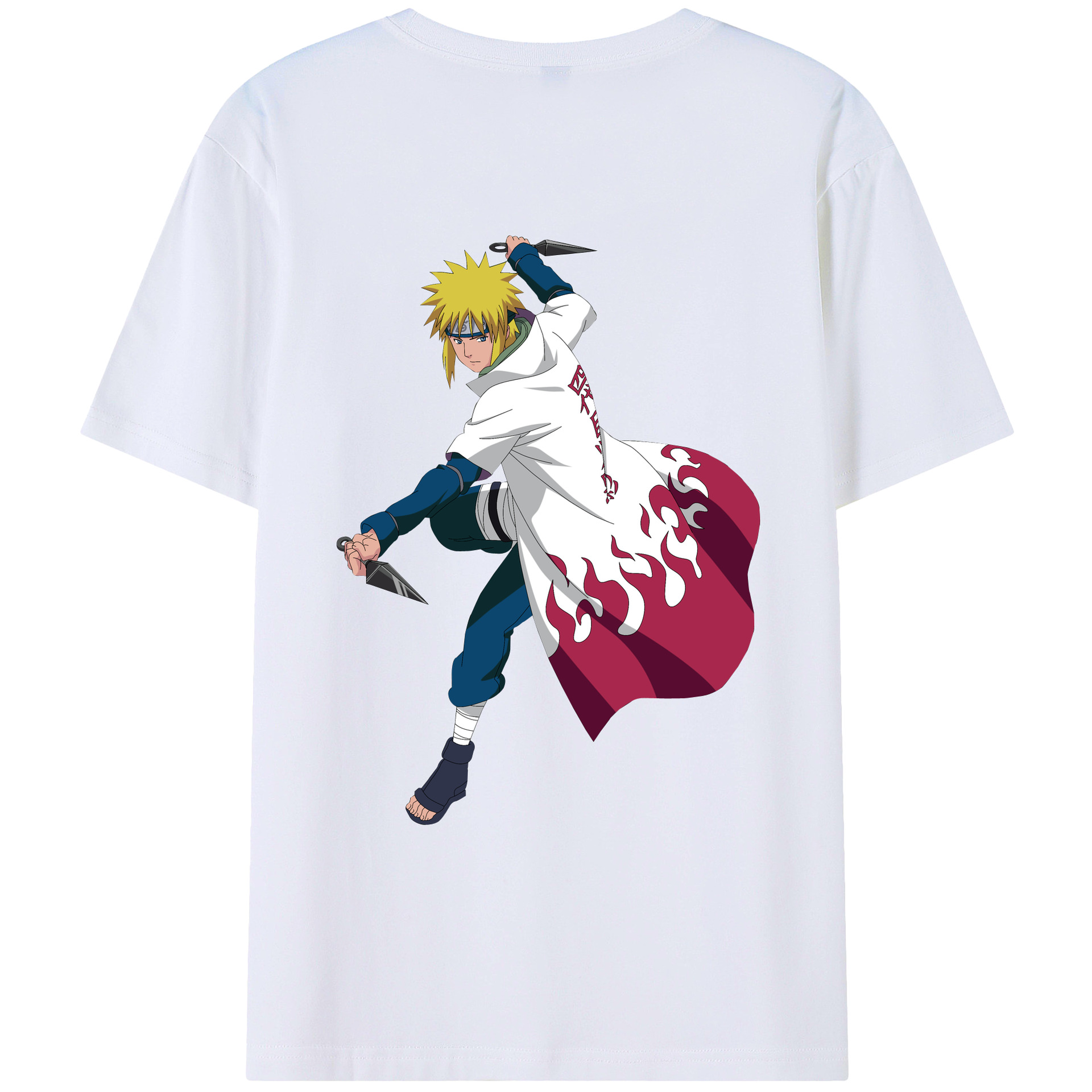 （画像用） NARUTO -ナルト- 波風 ミナト Namikaze Minato レディース半袖Tシャツ(バックプリント)
