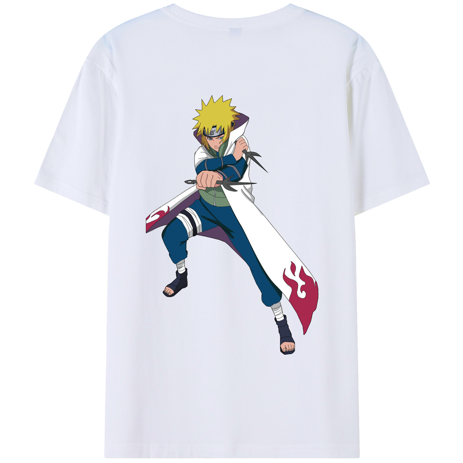 （画像用） NARUTO -ナルト- 波風 ミナト Namikaze Minato レディース半袖Tシャツ(バックプリント)
