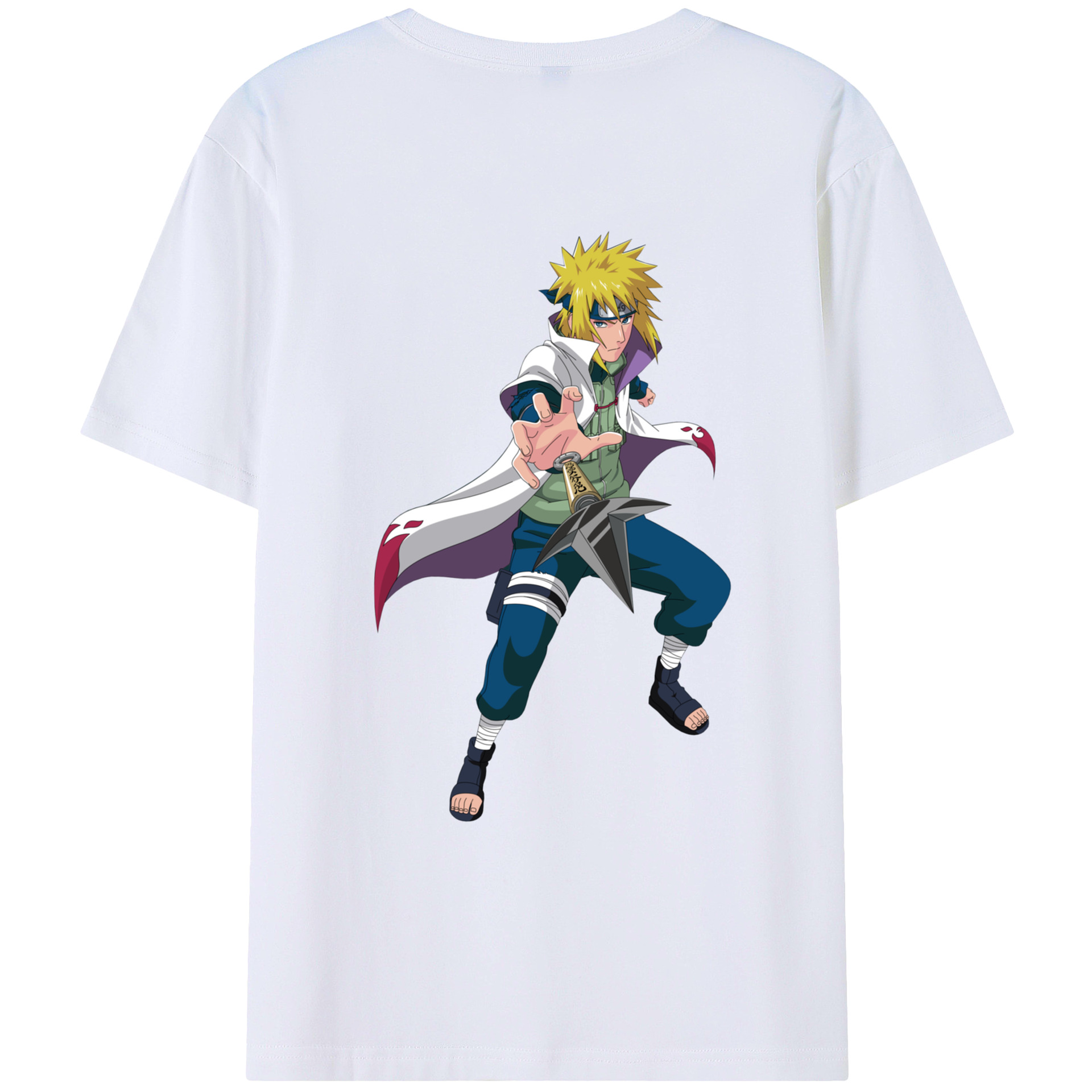 （画像用） NARUTO -ナルト- 波風 ミナト Namikaze Minato レディース半袖Tシャツ(バックプリント)
