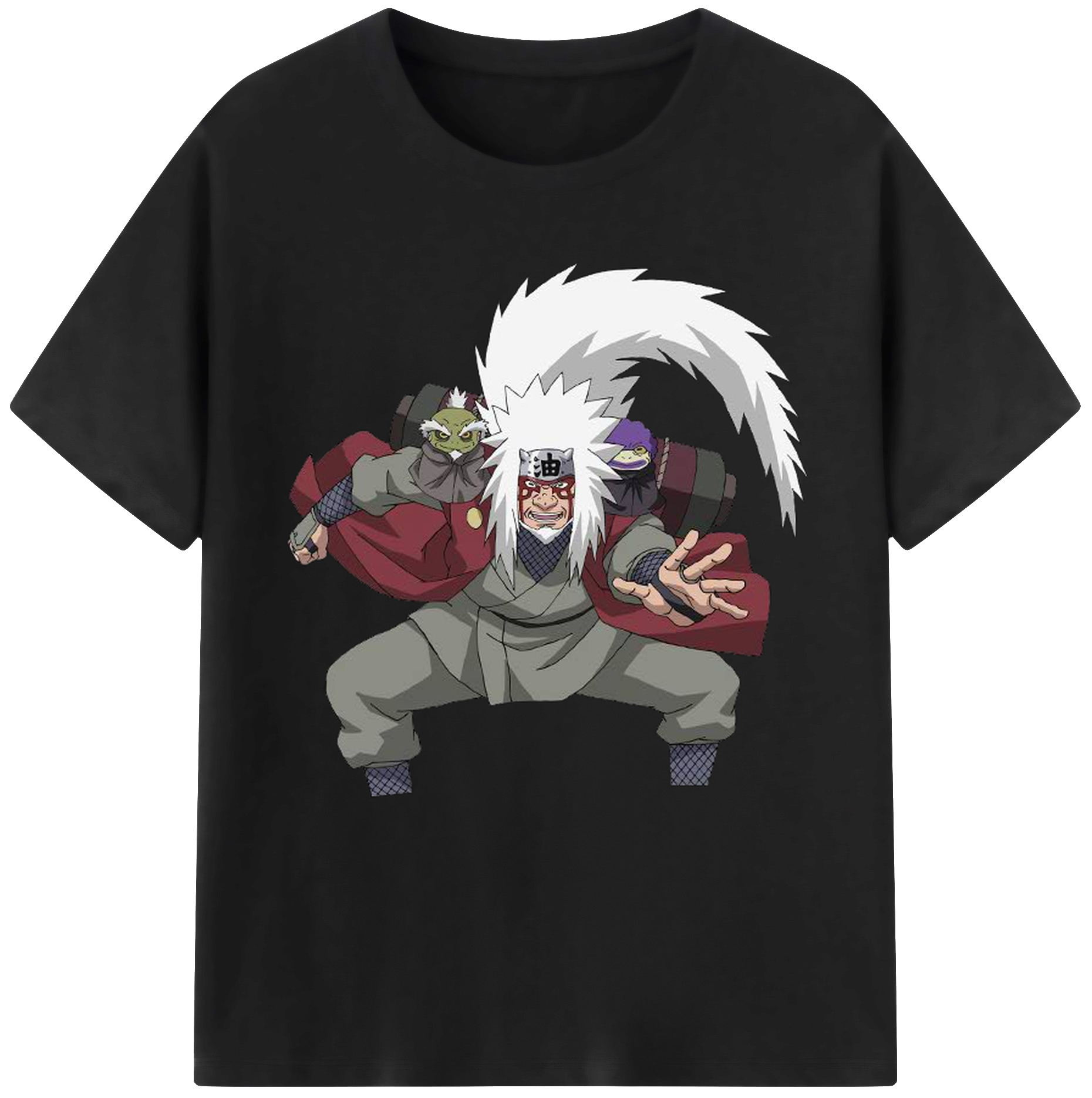 （画像用） NARUTO -ナルト- 自来也（じらいや） Jiraiya レディースカジュアルプリントTシャツ（綿100％）