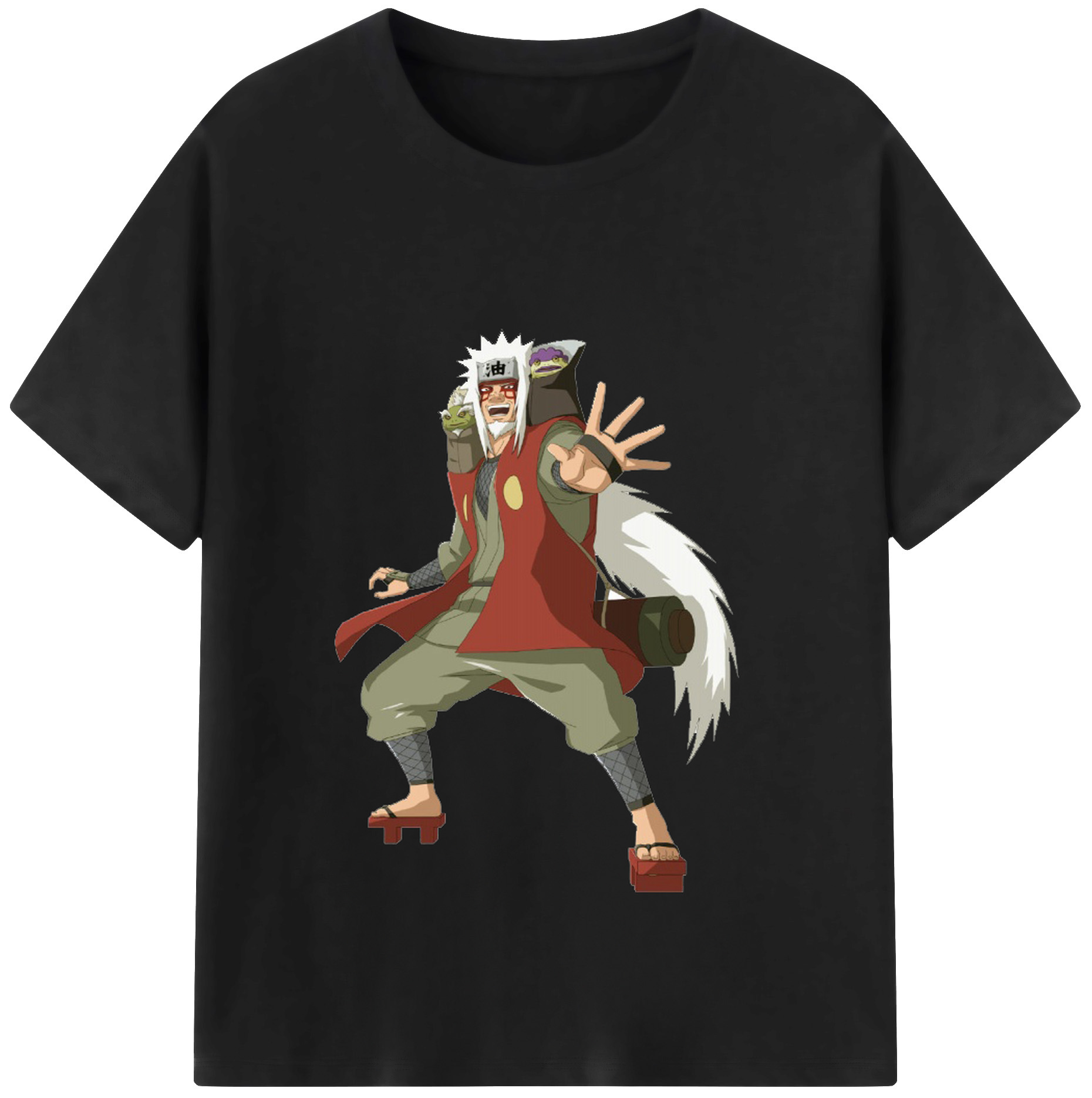 （画像用） NARUTO -ナルト- 自来也（じらいや） Jiraiya レディースカジュアルプリントTシャツ（綿100％）