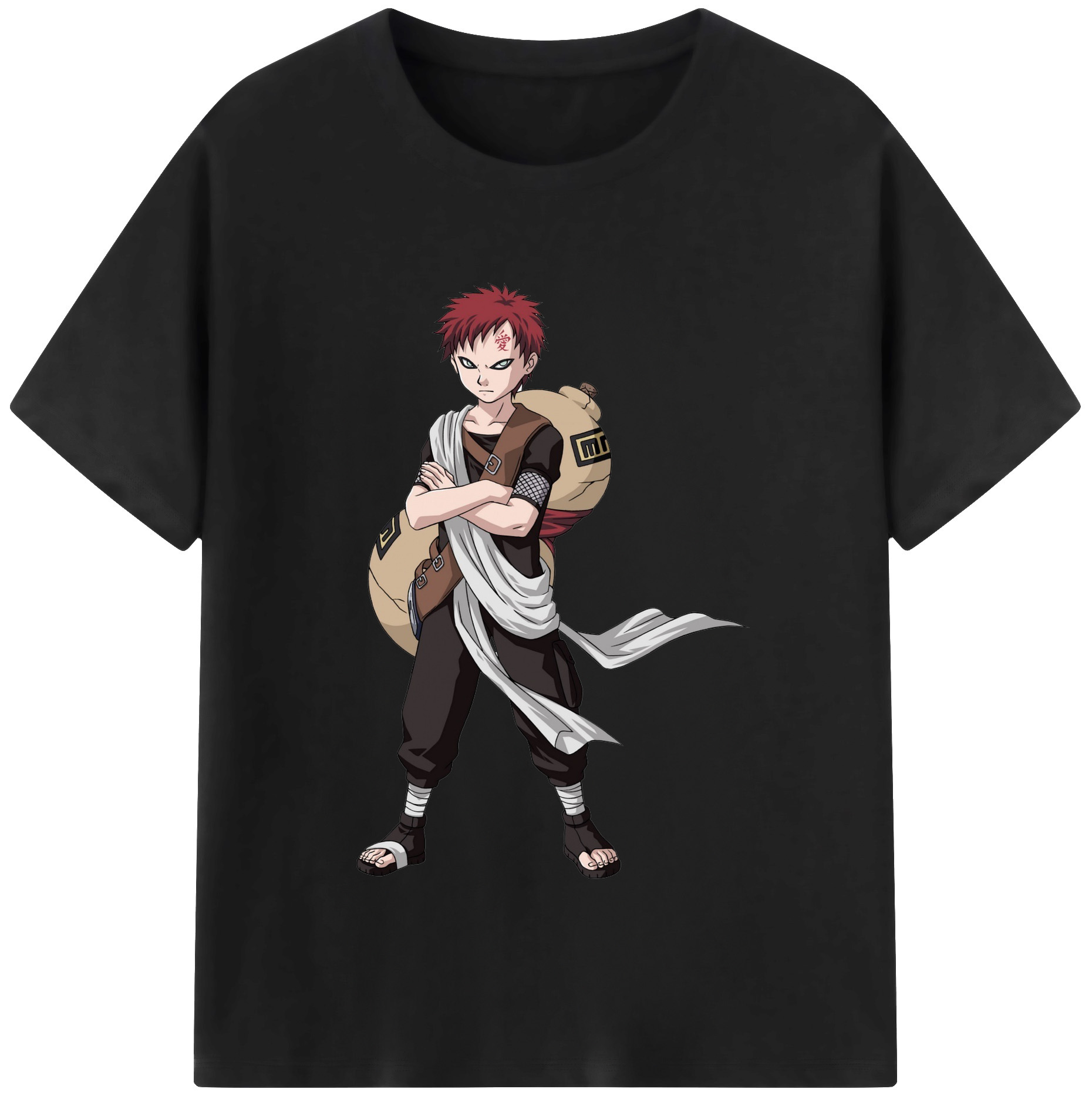 （画像用） NARUTO -ナルト- ガアラ Gaara レディースカジュアルプリントTシャツ（綿100％）