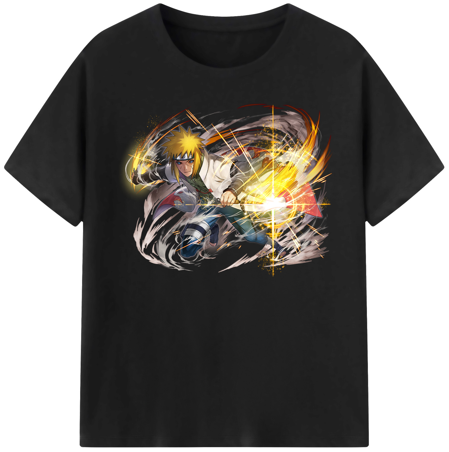 （画像用） NARUTO -ナルト- 波風 ミナト Namikaze Minato レディースカジュアルプリントTシャツ（綿100％）