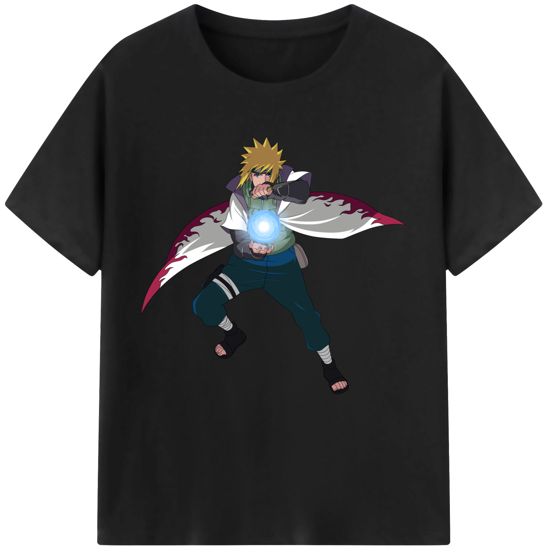 （画像用） NARUTO -ナルト- 波風 ミナト Namikaze Minato レディースカジュアルプリントTシャツ（綿100％）