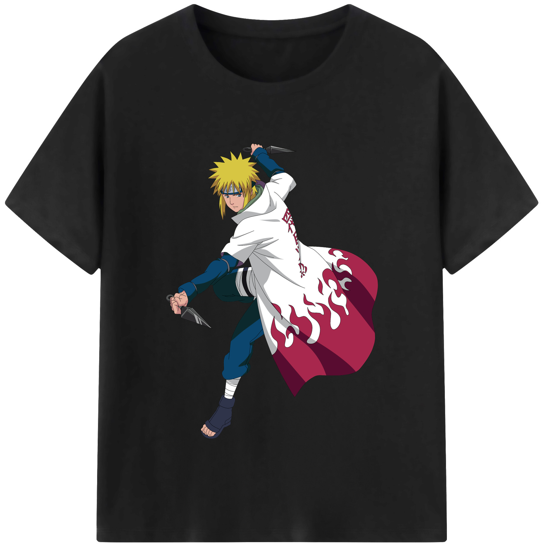 （画像用） NARUTO -ナルト- 波風 ミナト Namikaze Minato レディースカジュアルプリントTシャツ（綿100％）
