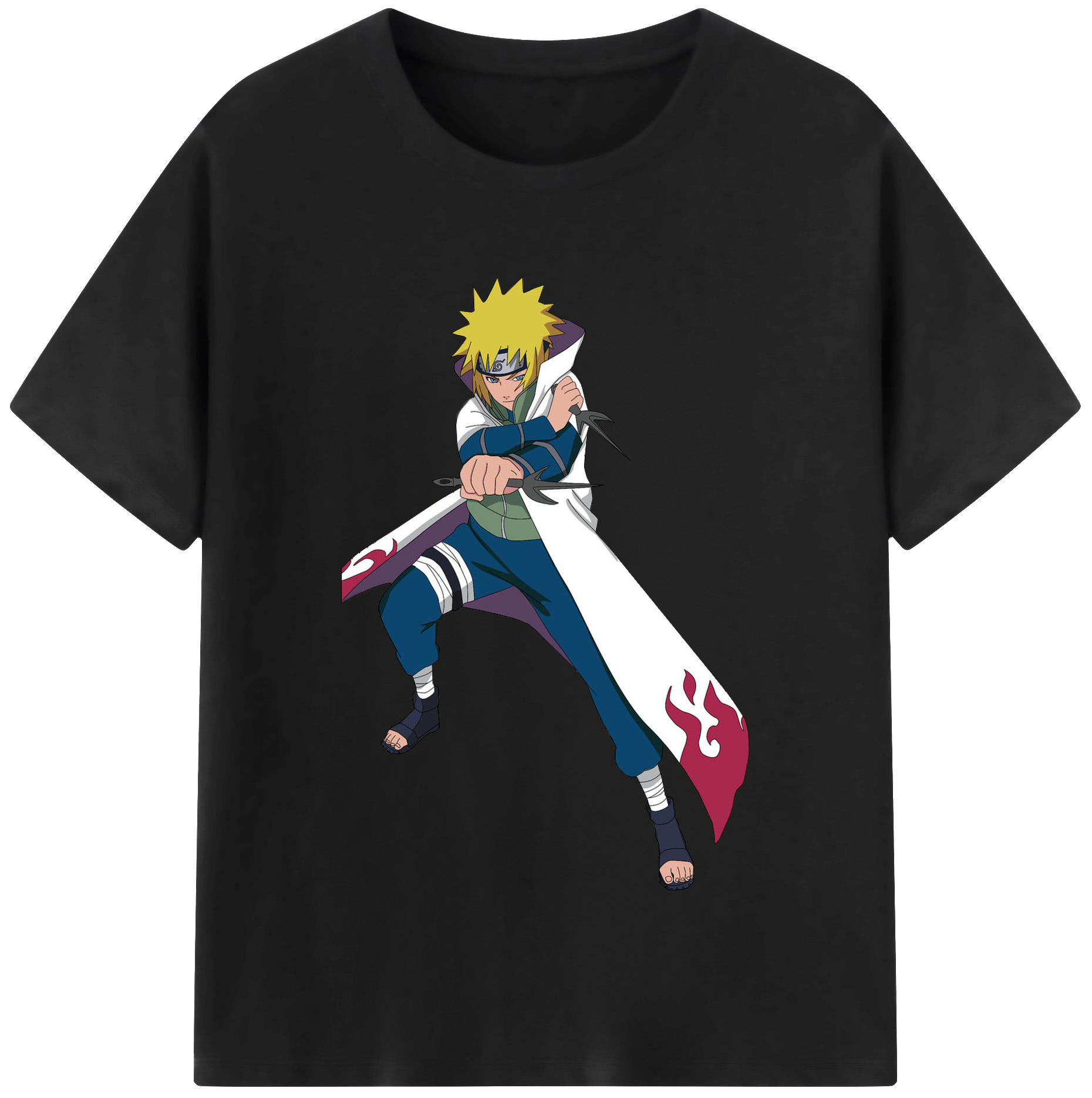 （画像用） NARUTO -ナルト- 波風 ミナト Namikaze Minato レディースカジュアルプリントTシャツ（綿100％）