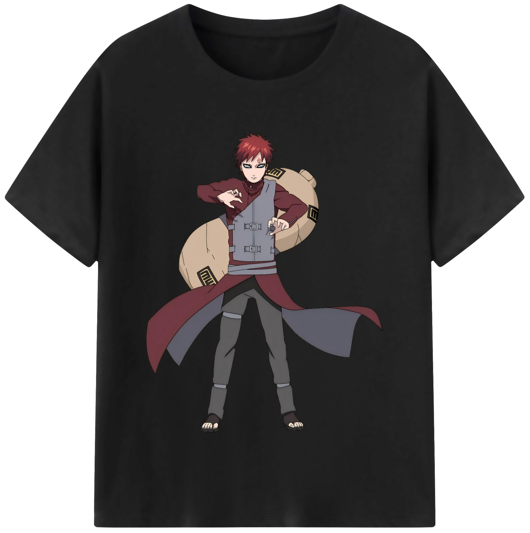 （画像用） NARUTO -ナルト- ガアラ Gaara レディースカジュアルプリントTシャツ（綿100％）