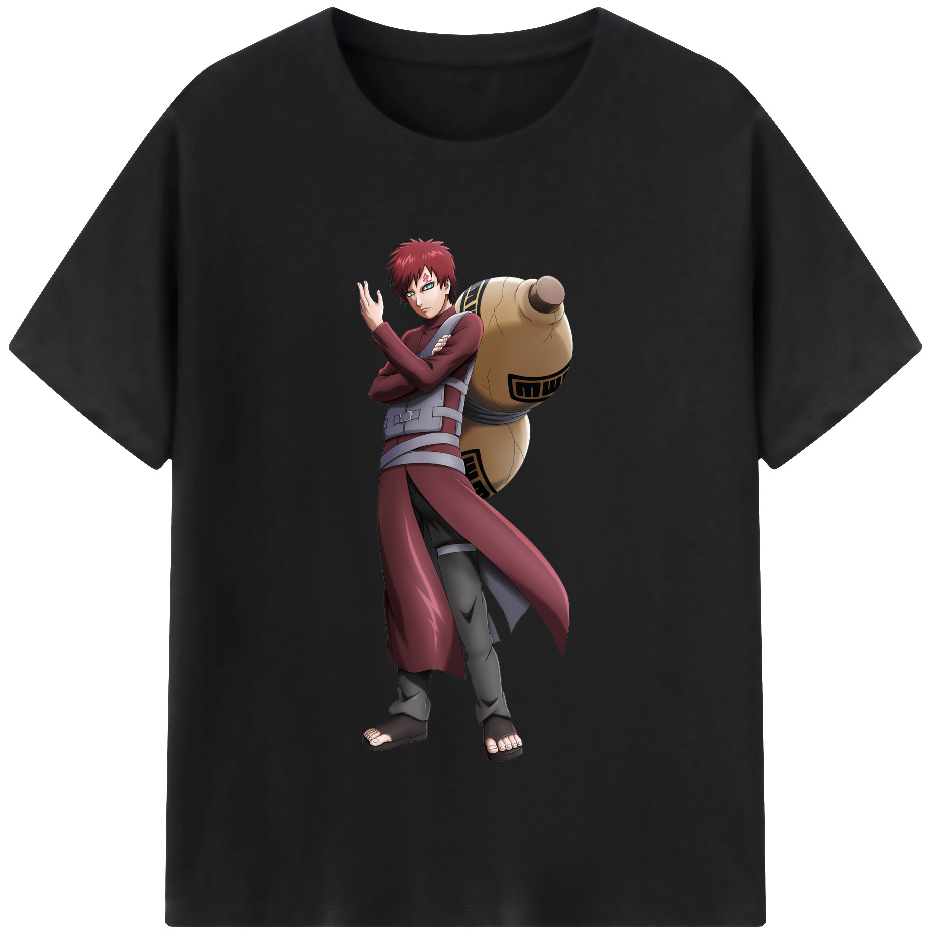 （画像用） NARUTO -ナルト- ガアラ Gaara レディースカジュアルプリントTシャツ（綿100％）