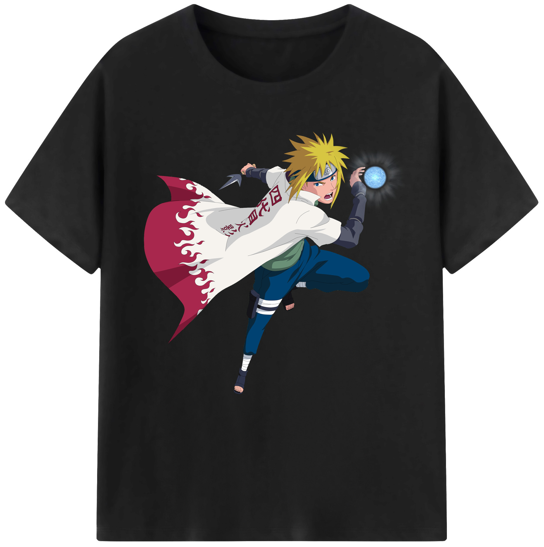 （画像用） NARUTO -ナルト- 波風 ミナト Namikaze Minato レディースカジュアルプリントTシャツ（綿100％）