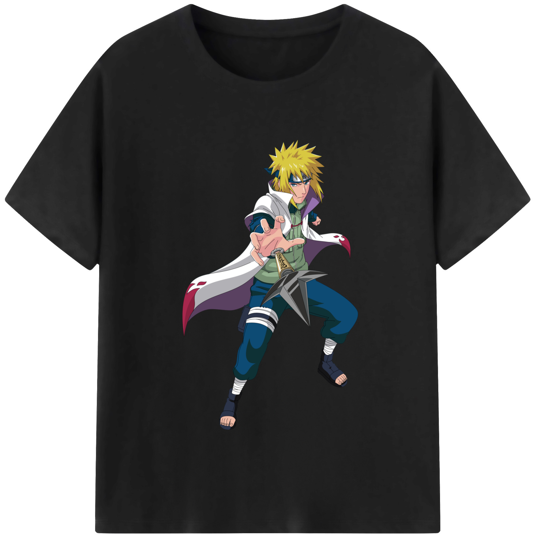 （画像用） NARUTO -ナルト- 波風 ミナト Namikaze Minato レディースカジュアルプリントTシャツ（綿100％）