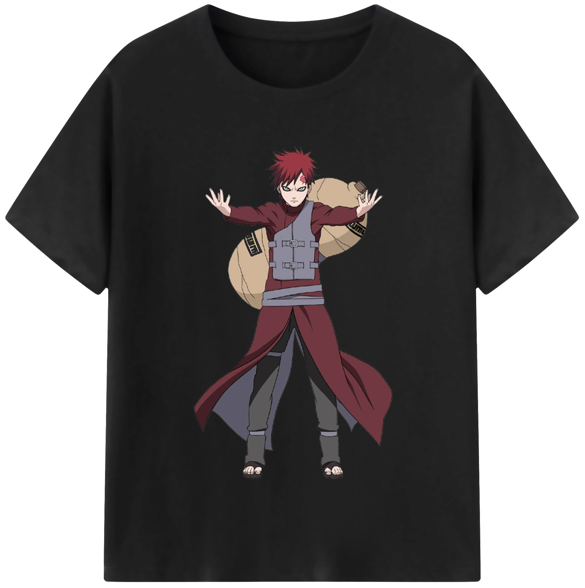 （画像用） NARUTO -ナルト- ガアラ Gaara レディースカジュアルプリントTシャツ（綿100％）