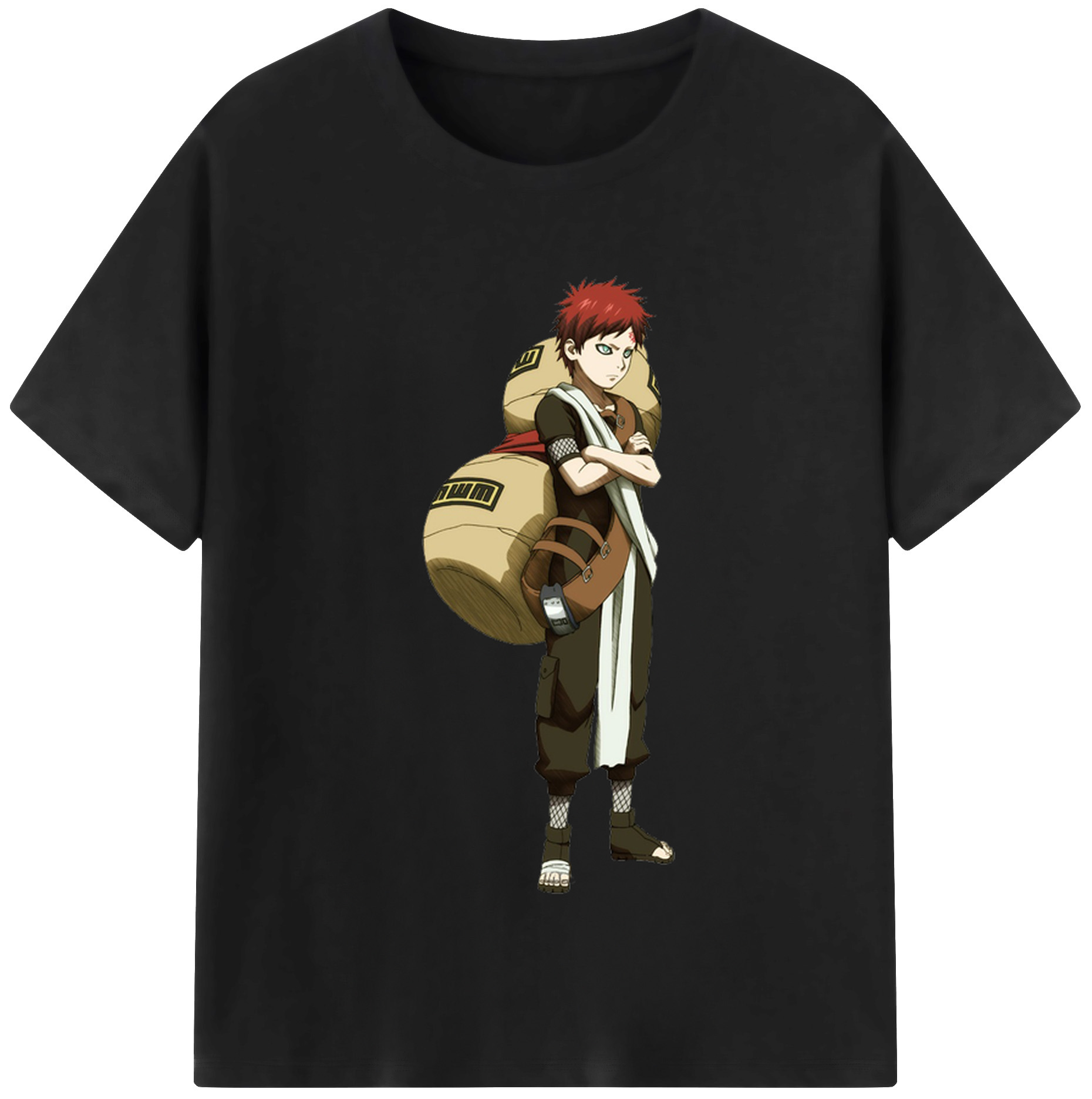 （画像用） NARUTO -ナルト- ガアラ Gaara レディースカジュアルプリントTシャツ（綿100％）