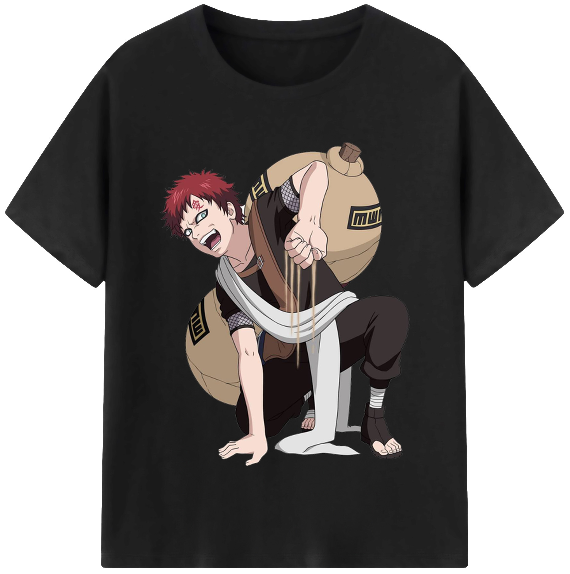 （画像用） NARUTO -ナルト- ガアラ Gaara レディースカジュアルプリントTシャツ（綿100％）
