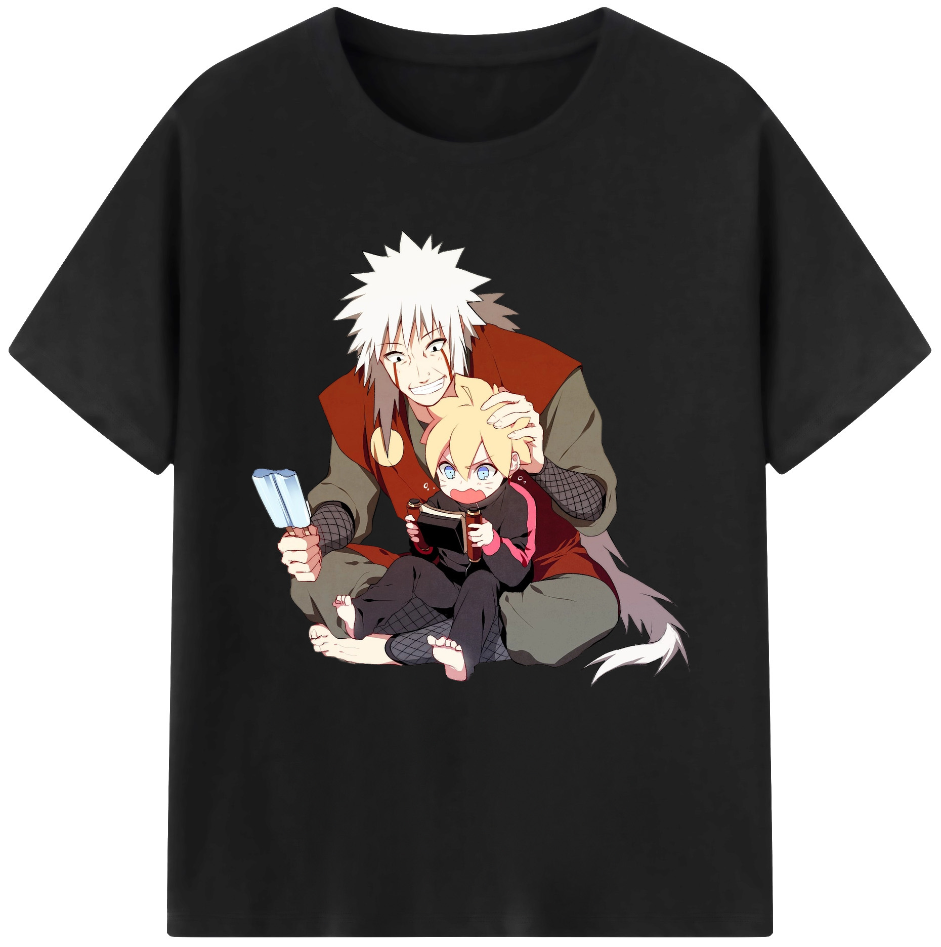 （画像用） NARUTO -ナルト- 自来也（じらいや） Jiraiya レディースカジュアルプリントTシャツ（綿100％）