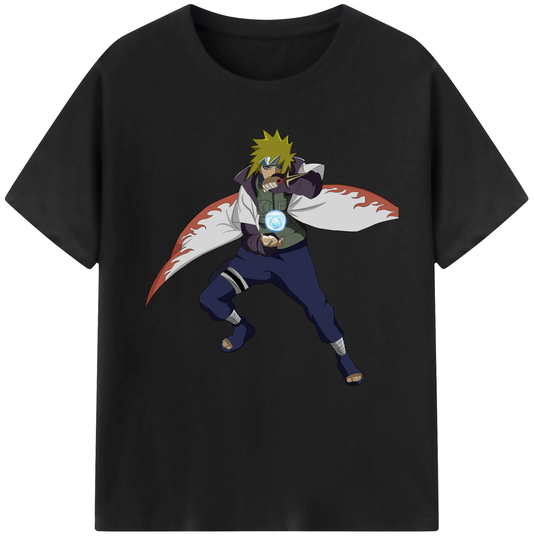 （画像用） NARUTO -ナルト- 波風 ミナト Namikaze Minato レディースカジュアルプリントTシャツ（綿100％）