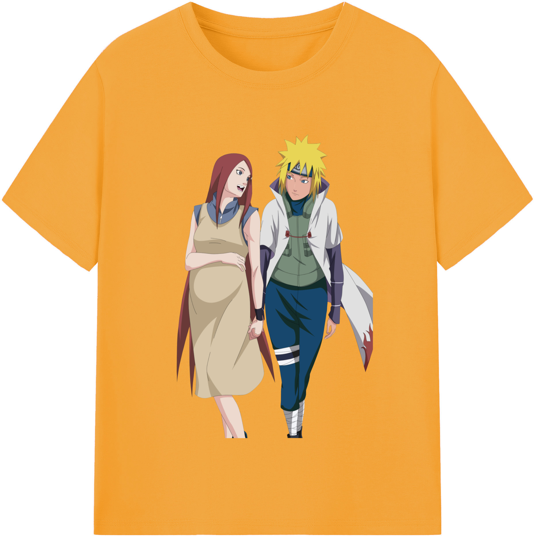（画像用） NARUTO -ナルト- 波風 ミナト Namikaze Minato レディースカジュアルプリントTシャツ（綿100％）
