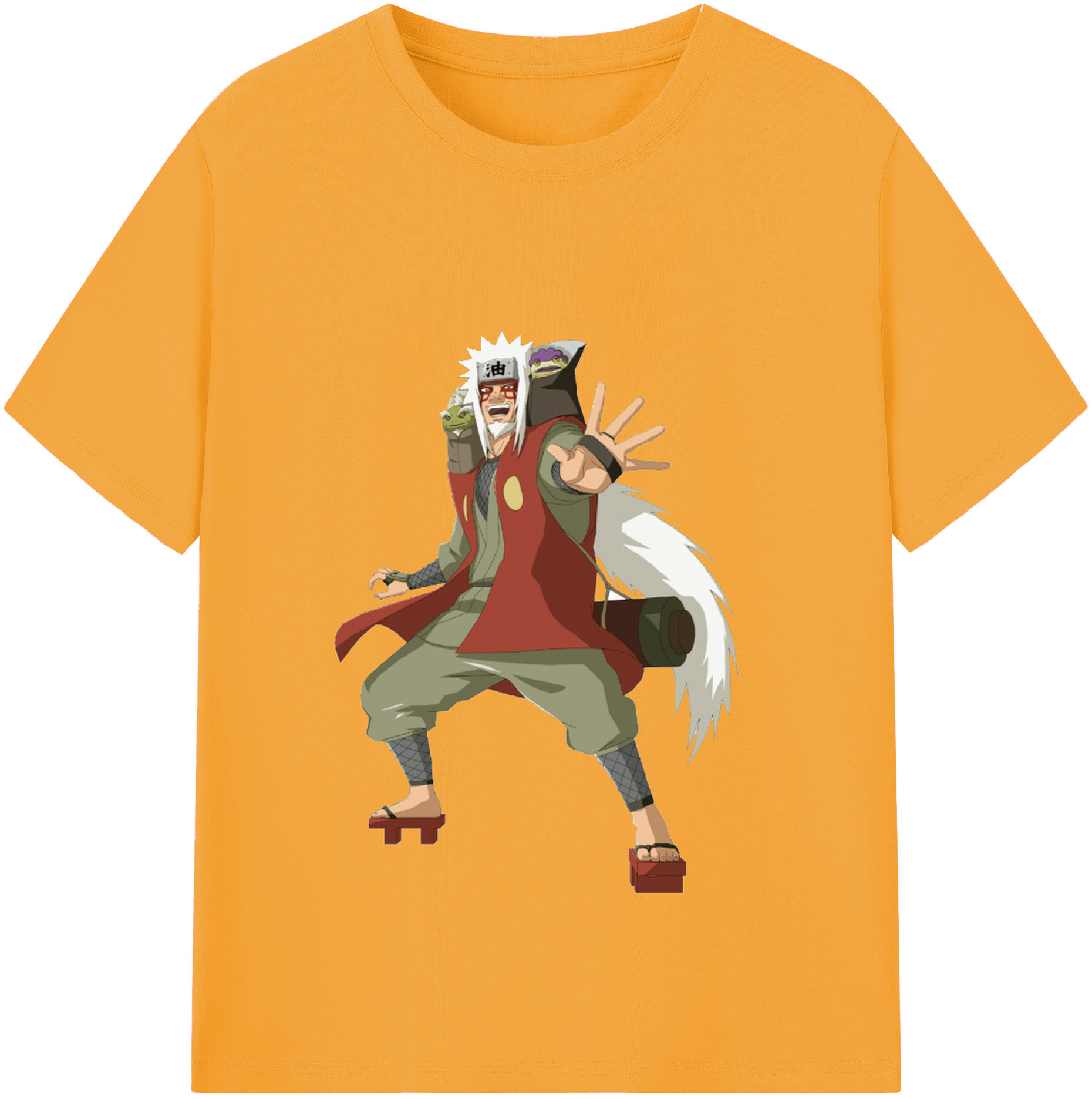 （画像用） NARUTO -ナルト- 自来也（じらいや） Jiraiya レディースカジュアルプリントTシャツ（綿100％）