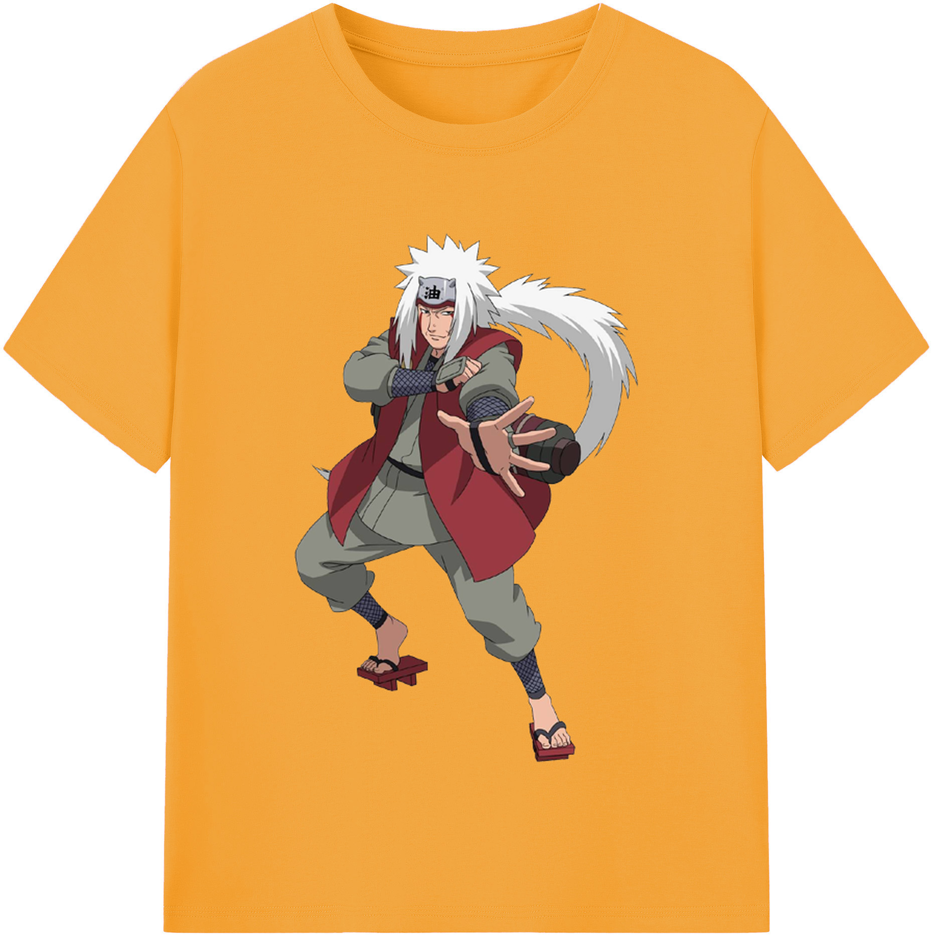 （画像用） NARUTO -ナルト- 自来也（じらいや） Jiraiya レディースカジュアルプリントTシャツ（綿100％）