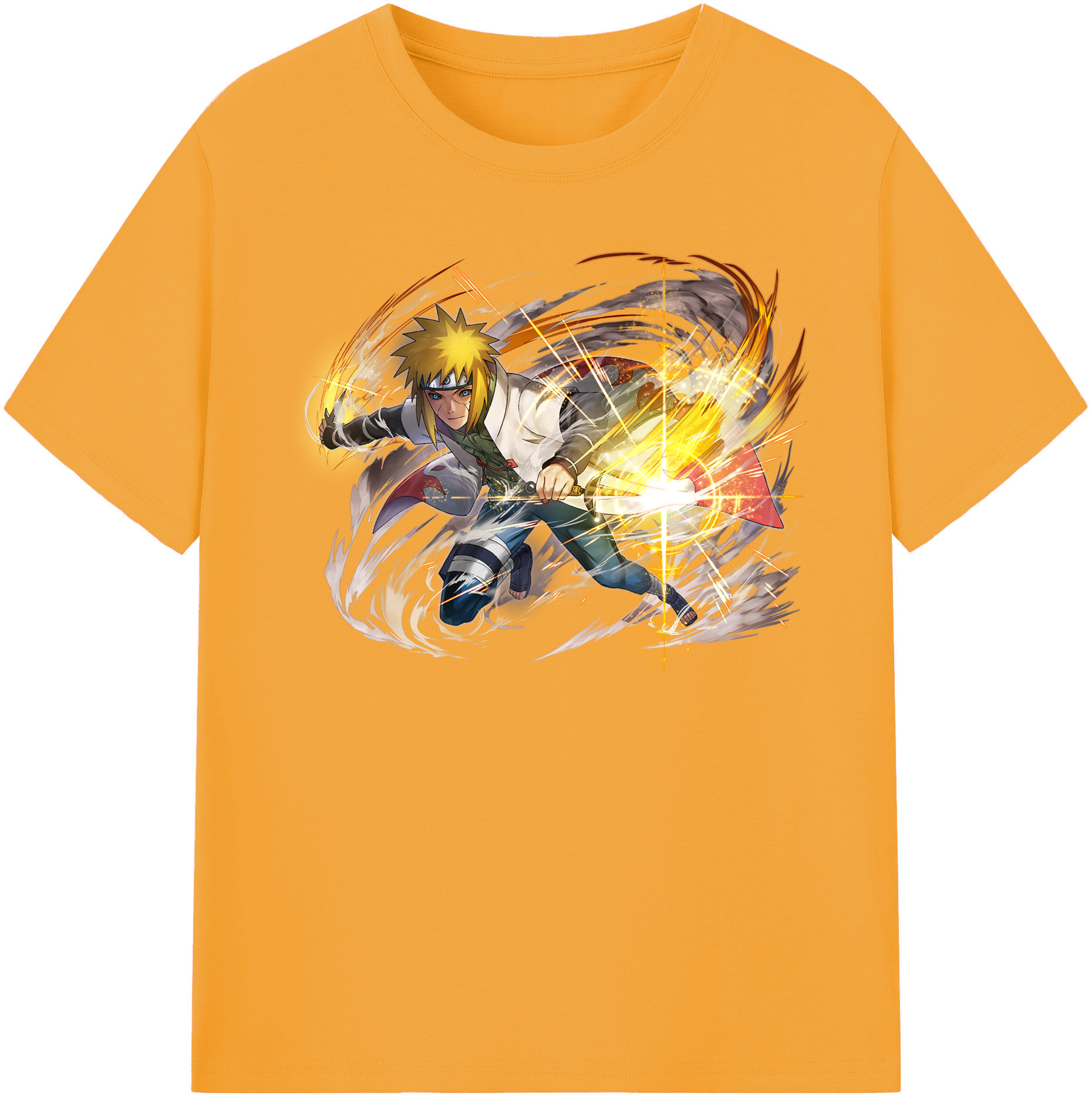 （画像用） NARUTO -ナルト- 波風 ミナト Namikaze Minato レディースカジュアルプリントTシャツ（綿100％）