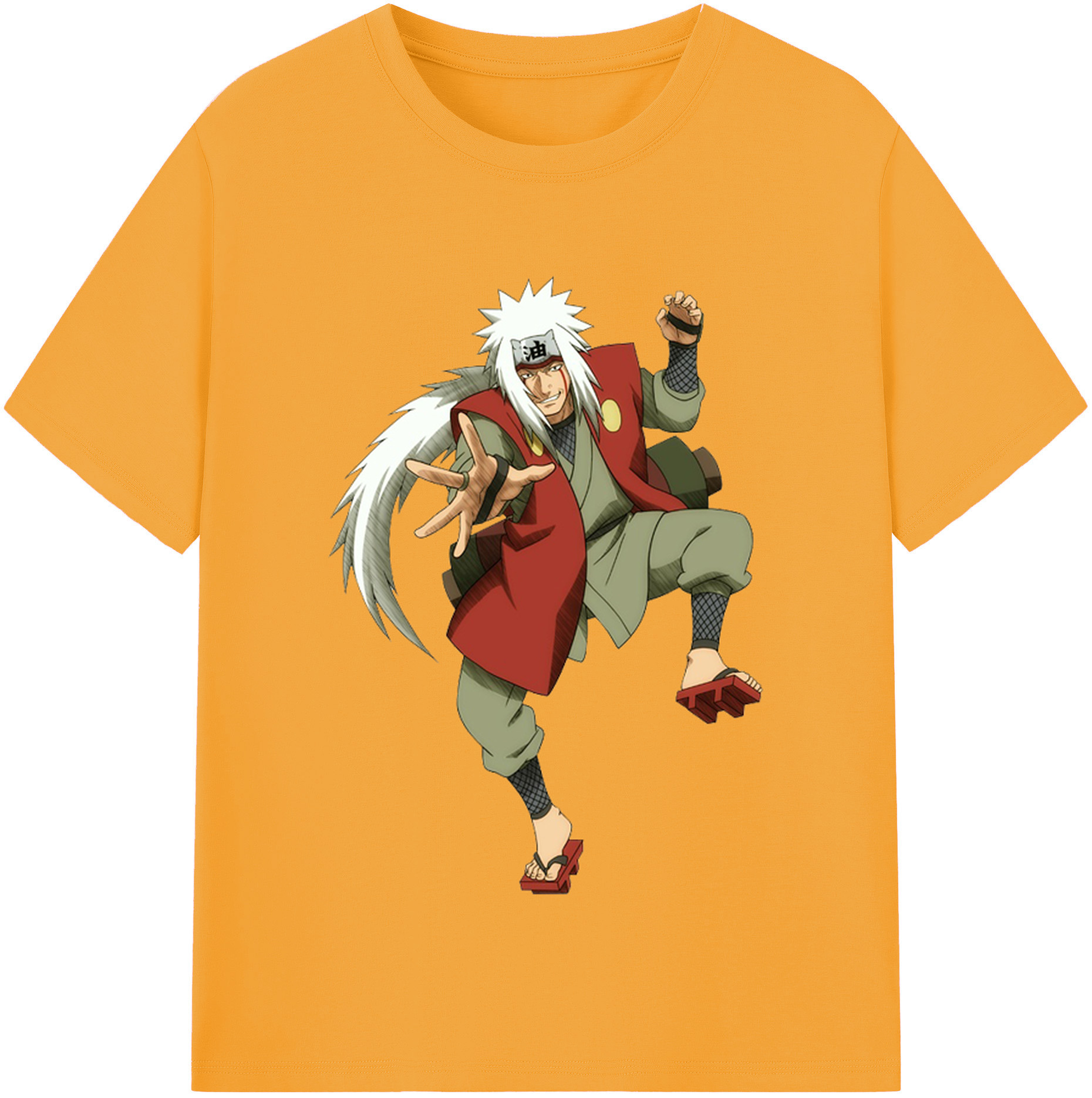 （画像用） NARUTO -ナルト- 自来也（じらいや） Jiraiya レディースカジュアルプリントTシャツ（綿100％）