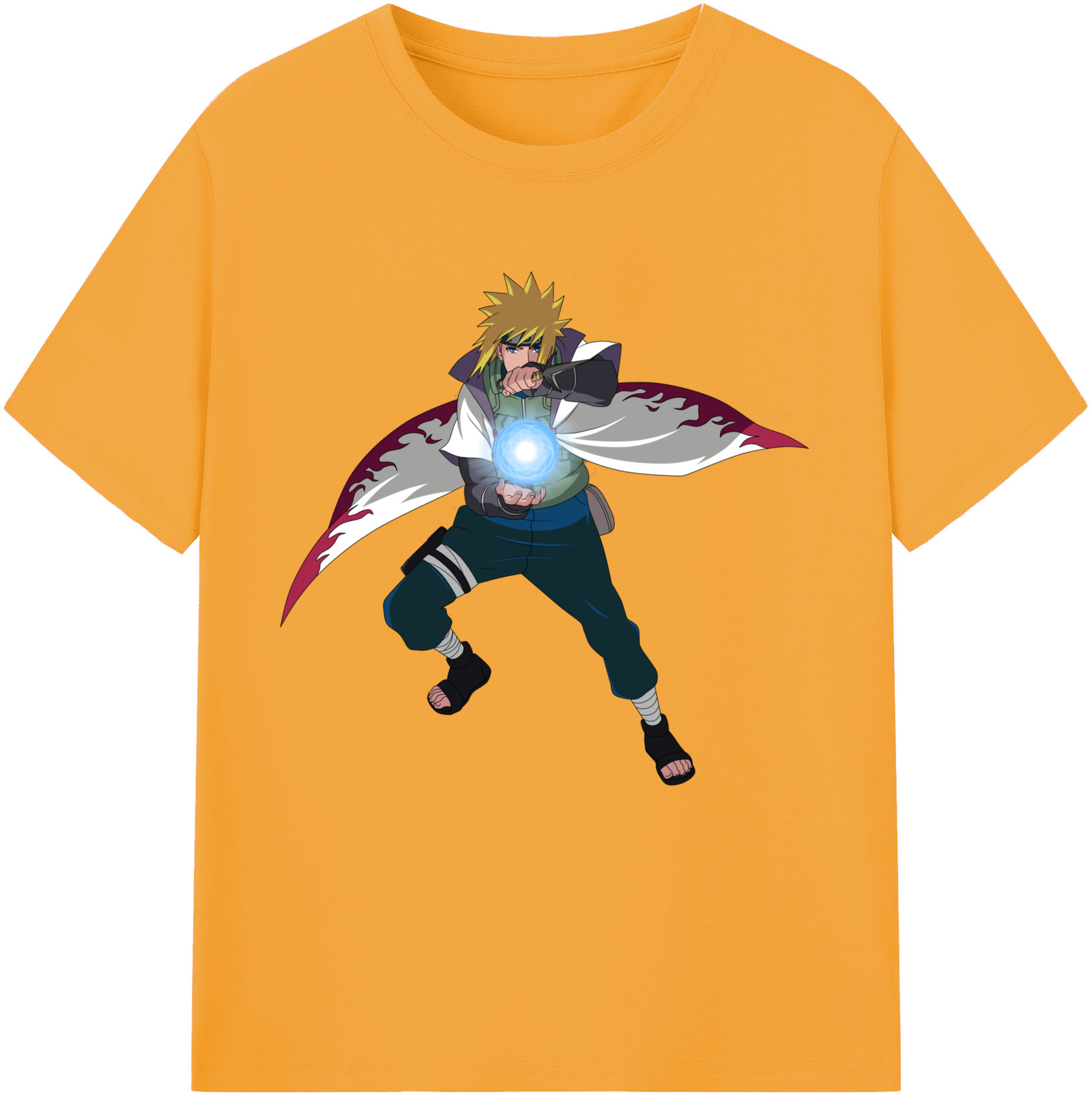 （画像用） NARUTO -ナルト- 波風 ミナト Namikaze Minato レディースカジュアルプリントTシャツ（綿100％）