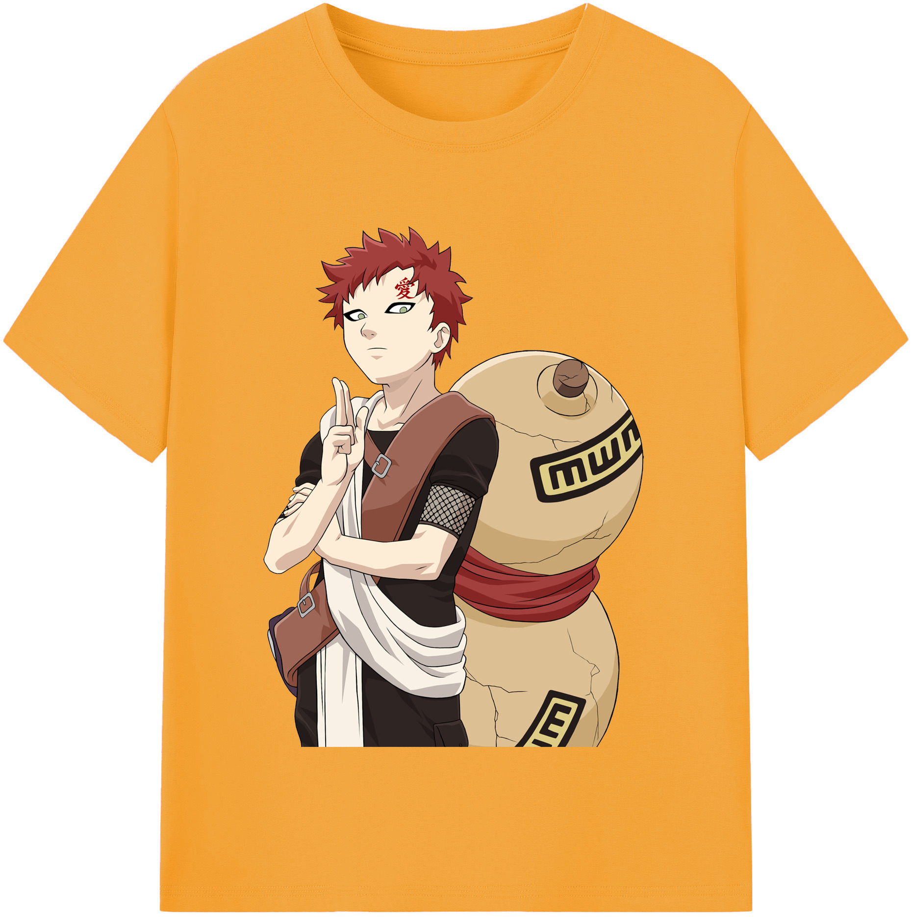 （画像用） NARUTO -ナルト- ガアラ Gaara レディースカジュアルプリントTシャツ（綿100％）