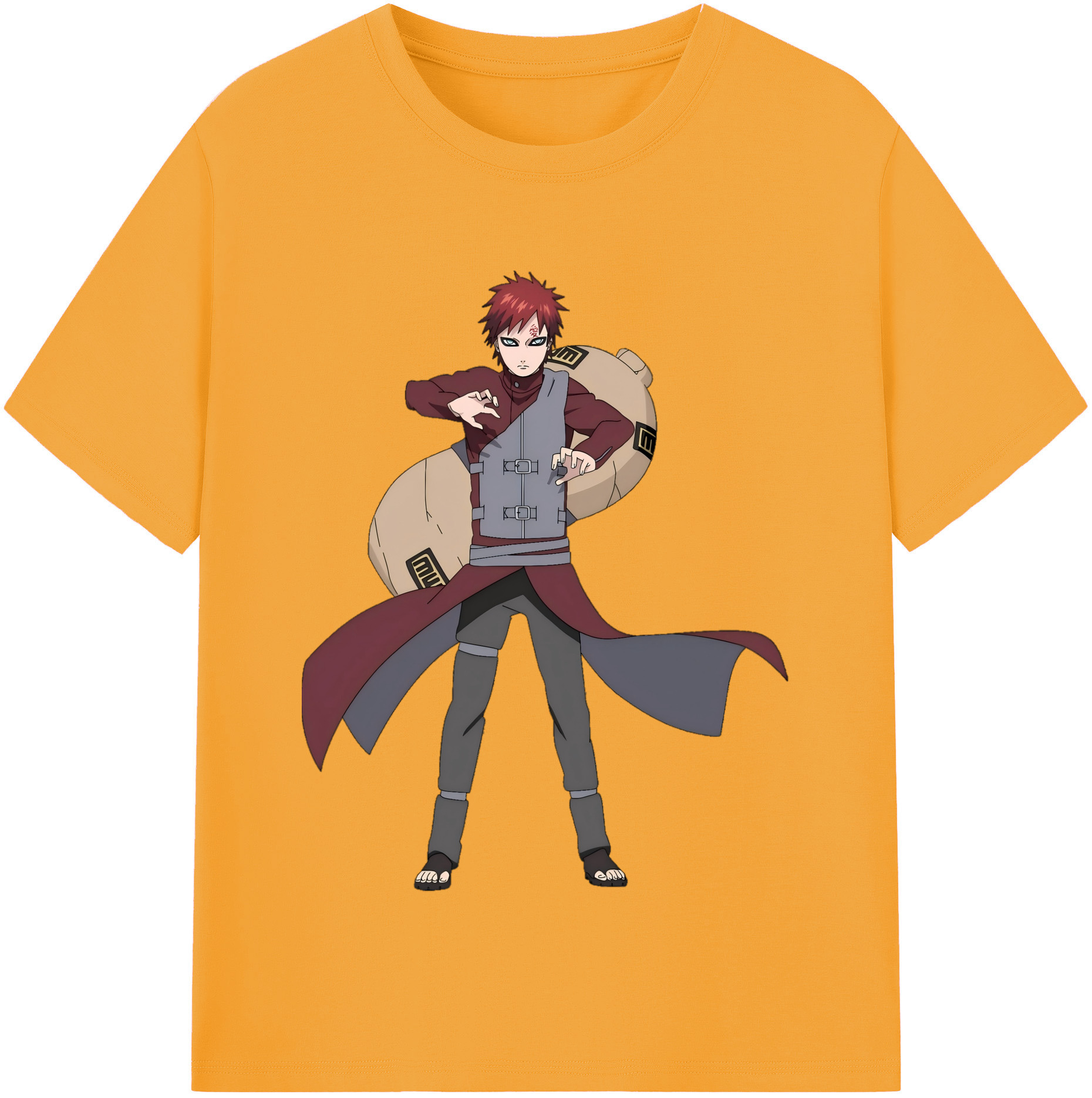 （画像用） NARUTO -ナルト- ガアラ Gaara レディースカジュアルプリントTシャツ（綿100％）