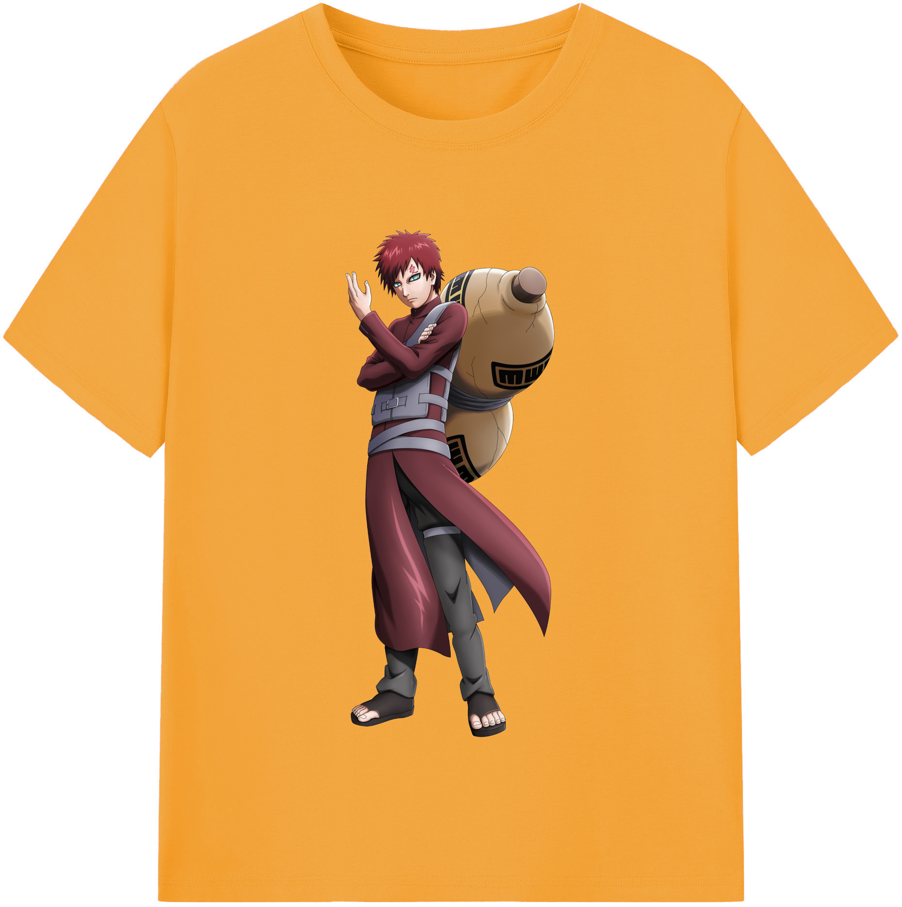 （画像用） NARUTO -ナルト- ガアラ Gaara レディースカジュアルプリントTシャツ（綿100％）