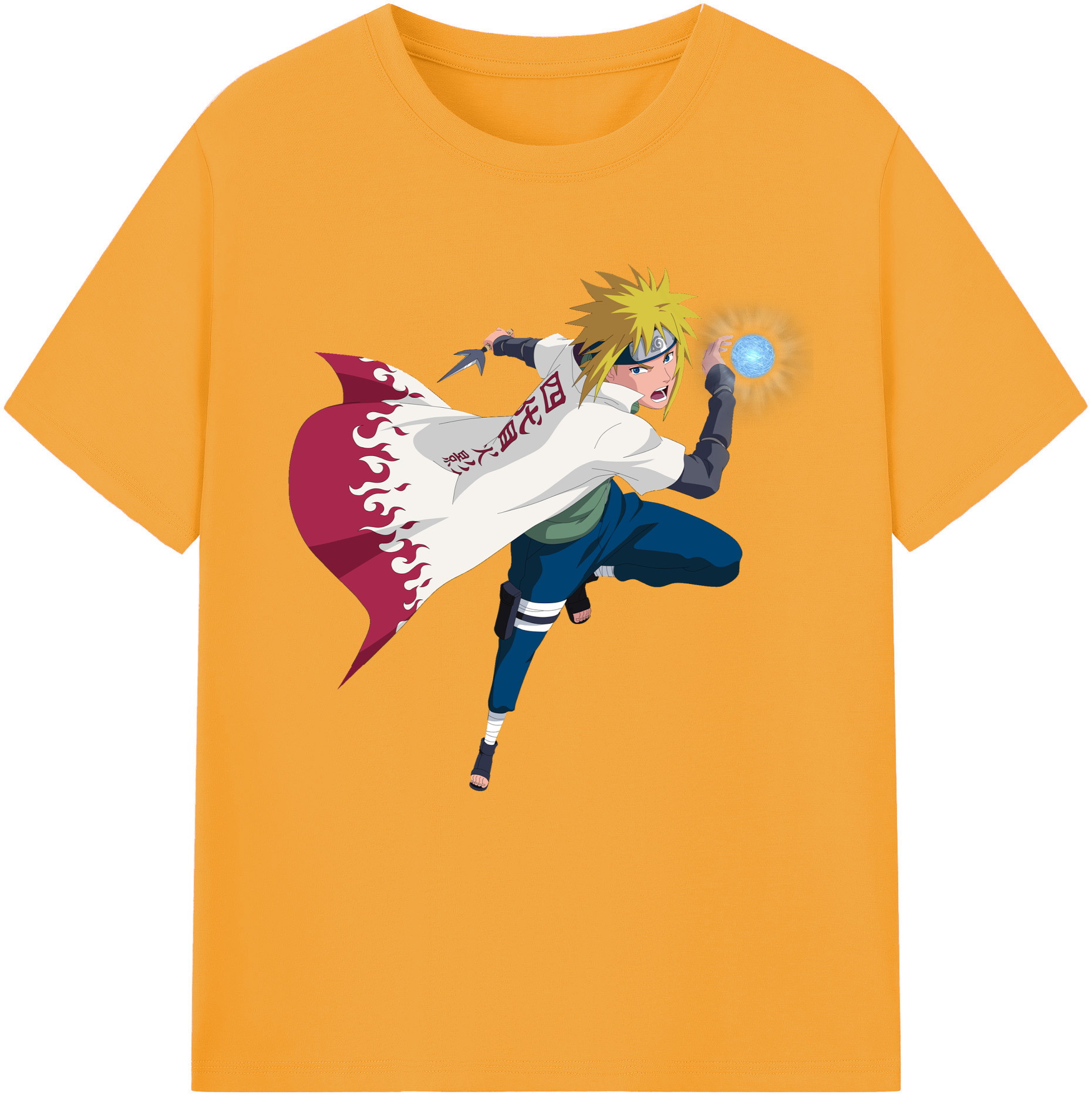 （画像用） NARUTO -ナルト- 波風 ミナト Namikaze Minato レディースカジュアルプリントTシャツ（綿100％）