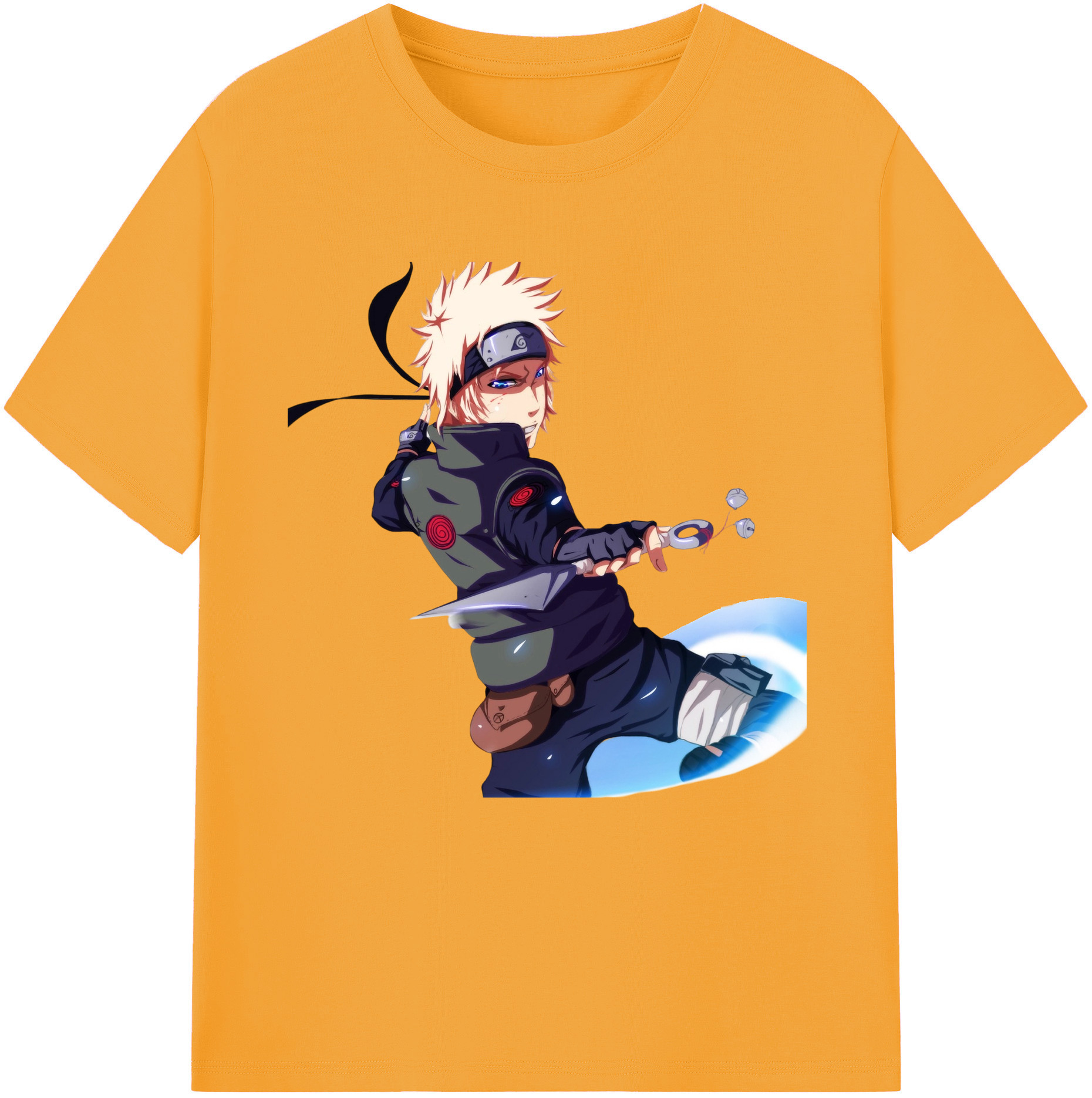 （画像用） NARUTO -ナルト- 波風 ミナト Namikaze Minato レディースカジュアルプリントTシャツ（綿100％）