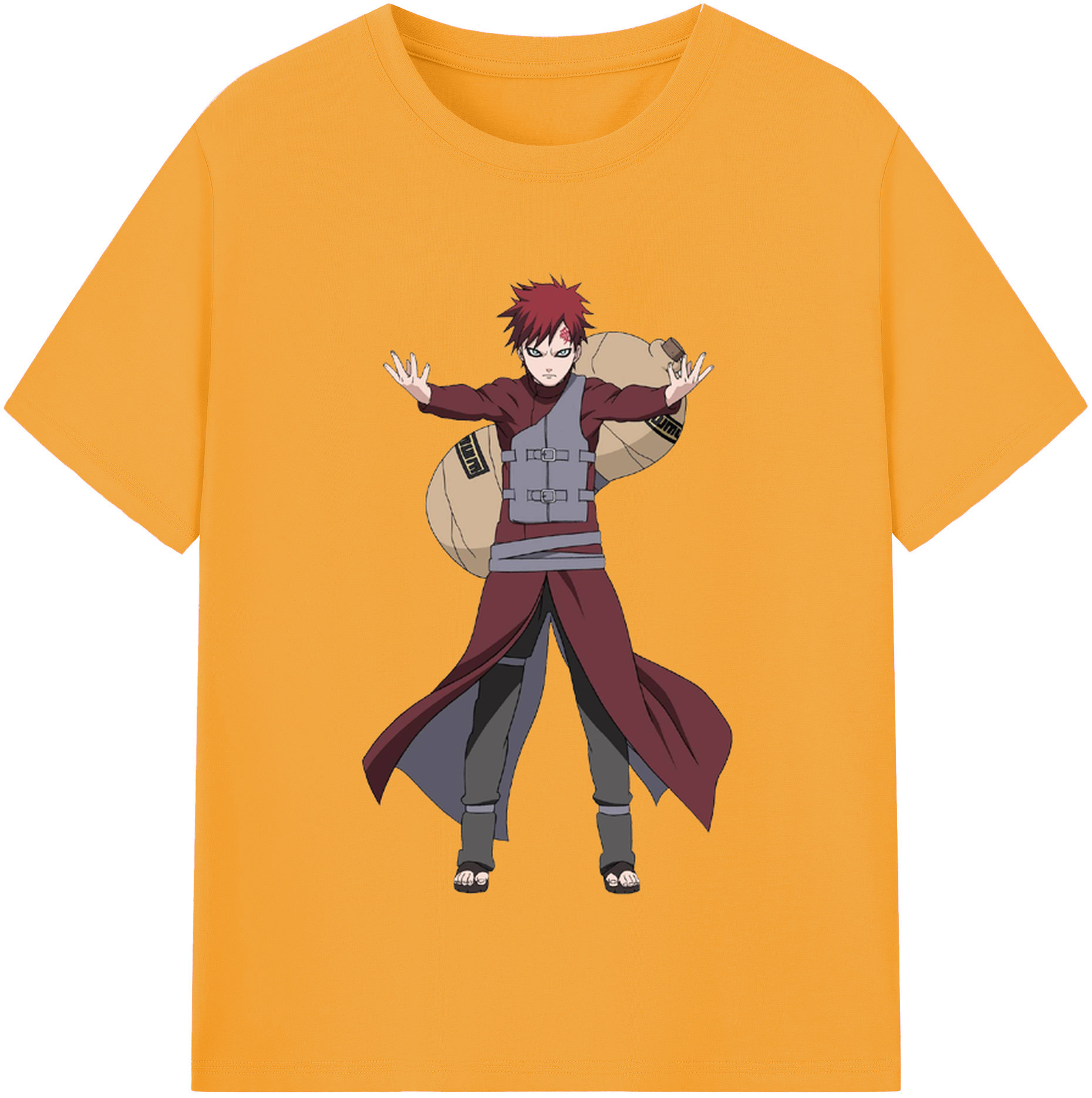 （画像用） NARUTO -ナルト- ガアラ Gaara レディースカジュアルプリントTシャツ（綿100％）