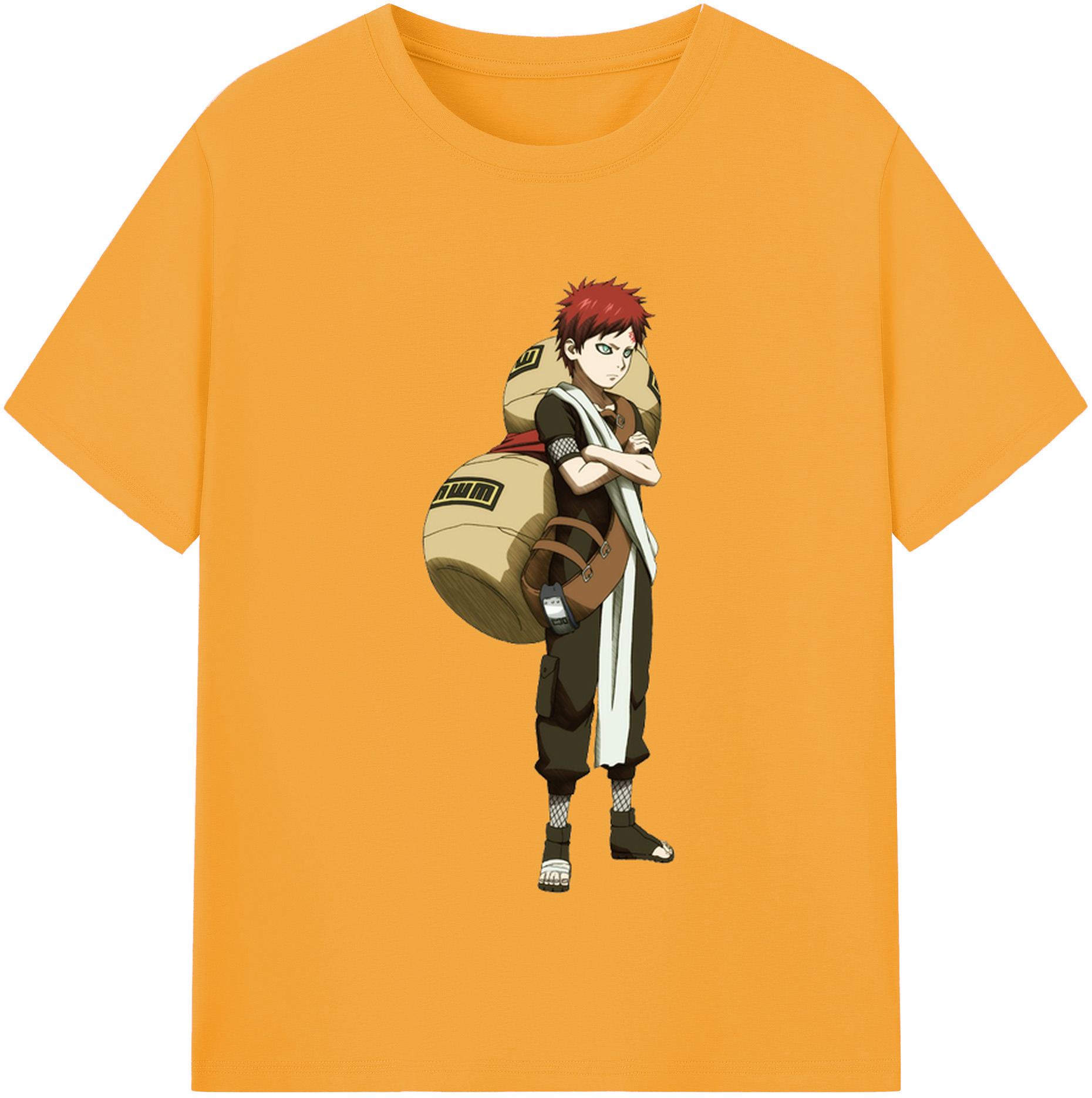 （画像用） NARUTO -ナルト- ガアラ Gaara レディースカジュアルプリントTシャツ（綿100％）