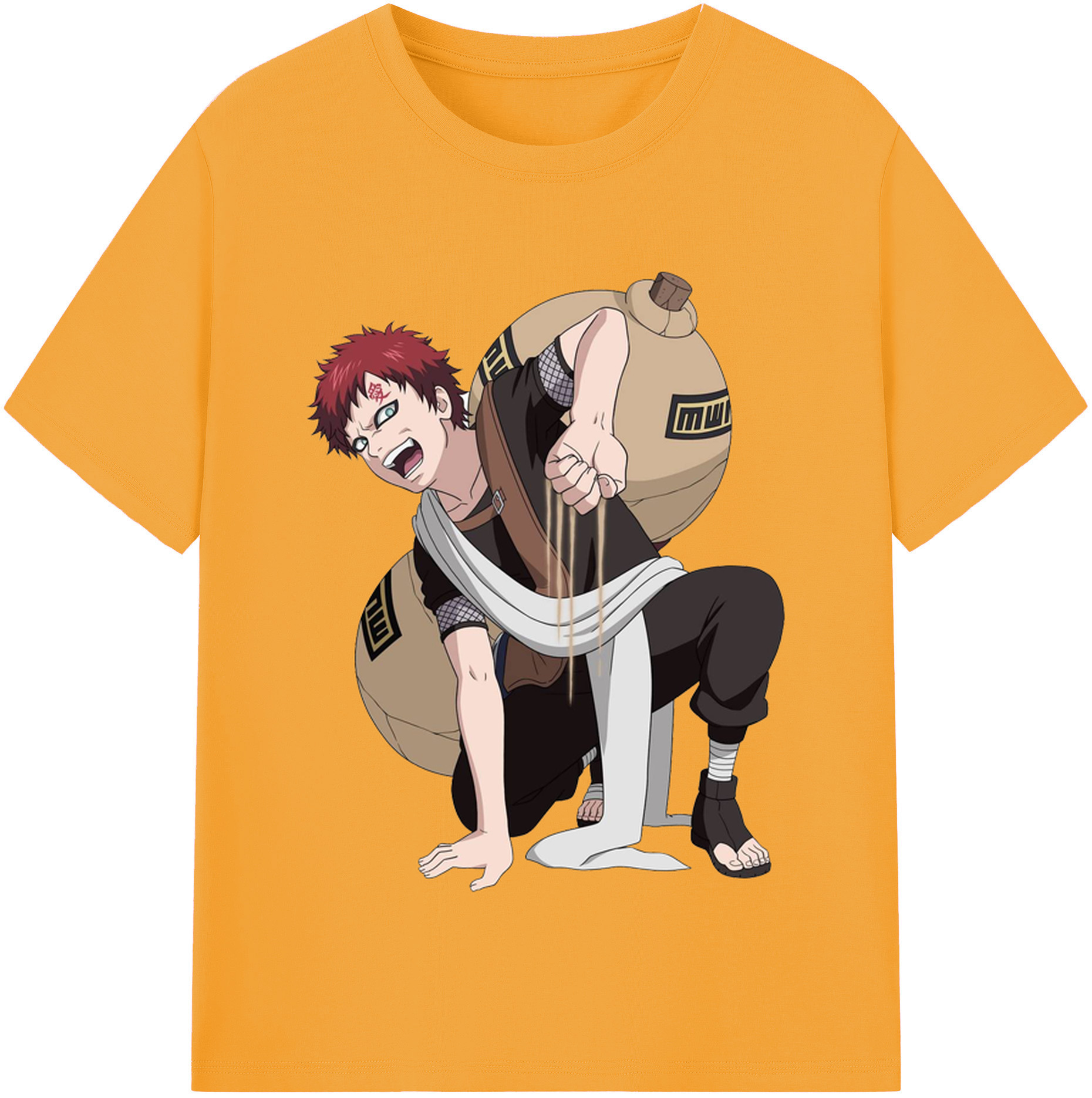 （画像用） NARUTO -ナルト- ガアラ Gaara レディースカジュアルプリントTシャツ（綿100％）