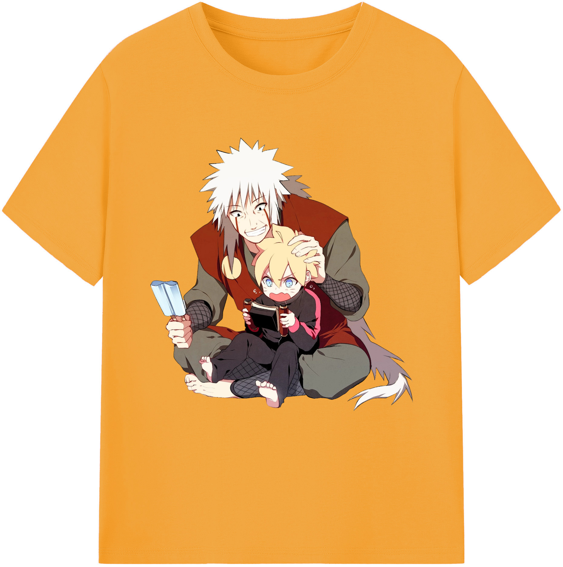 （画像用） NARUTO -ナルト- 自来也（じらいや） Jiraiya レディースカジュアルプリントTシャツ（綿100％）