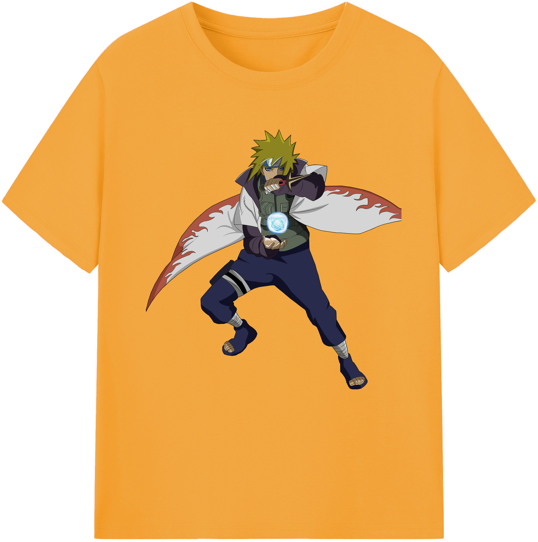 （画像用） NARUTO -ナルト- 波風 ミナト Namikaze Minato レディースカジュアルプリントTシャツ（綿100％）
