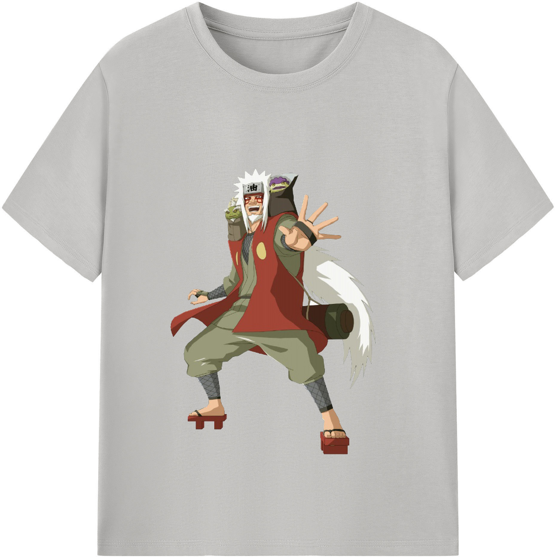 （画像用） NARUTO -ナルト- 自来也（じらいや） Jiraiya レディースカジュアルプリントTシャツ（綿100％）