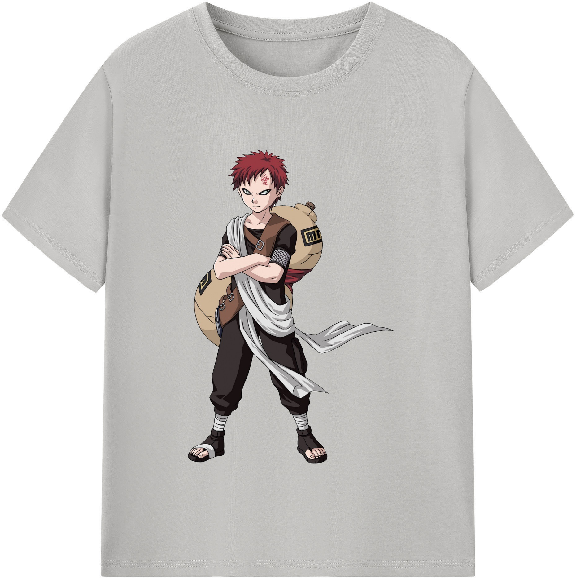 （画像用） NARUTO -ナルト- ガアラ Gaara レディースカジュアルプリントTシャツ（綿100％）