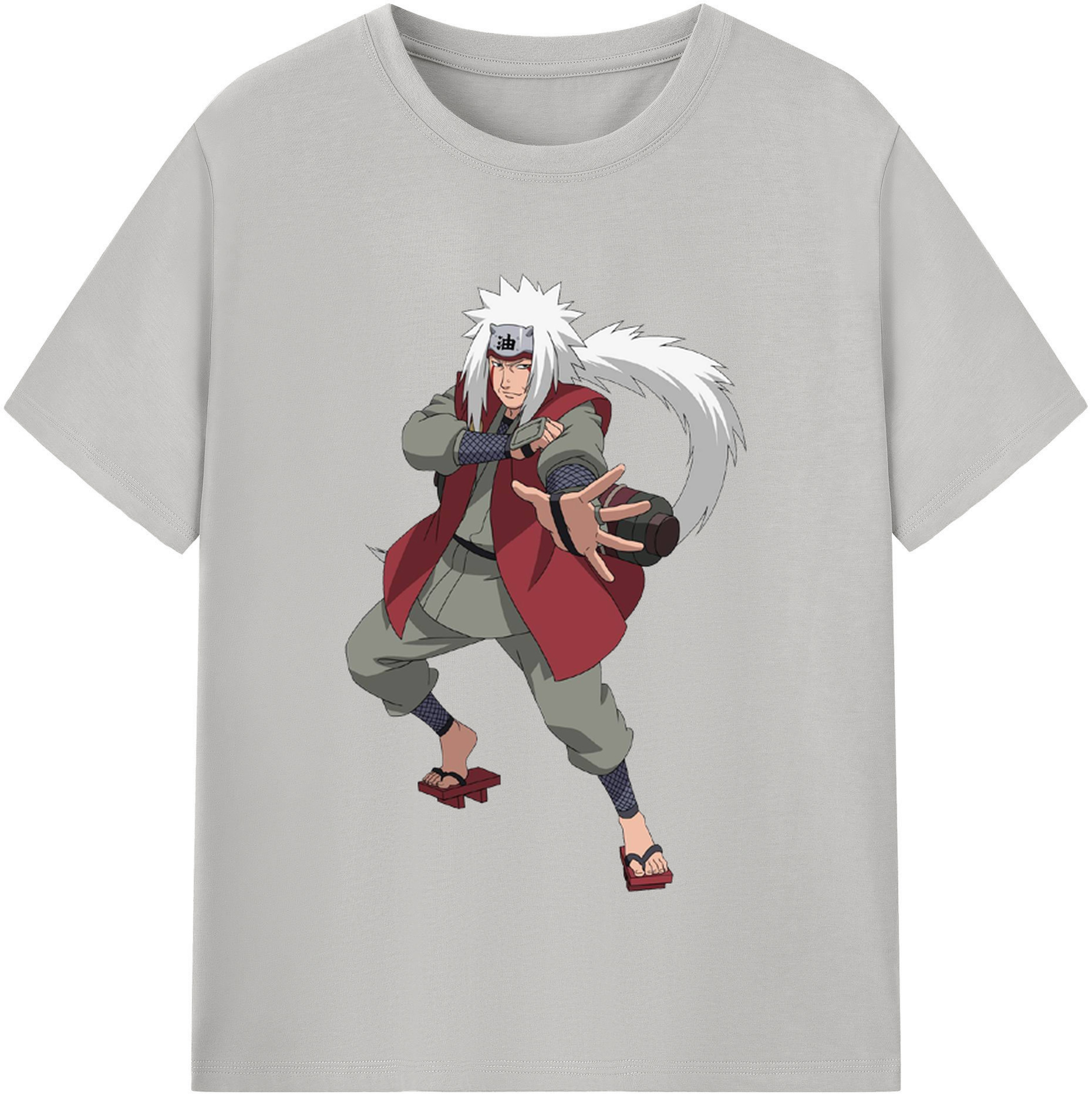（画像用） NARUTO -ナルト- 自来也（じらいや） Jiraiya レディースカジュアルプリントTシャツ（綿100％）