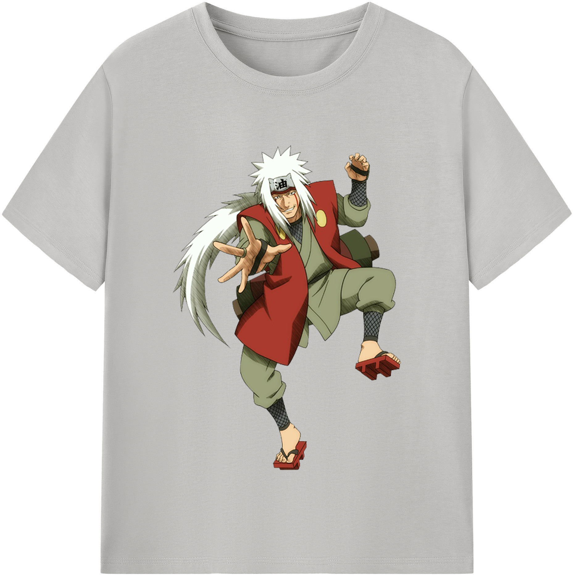 （画像用） NARUTO -ナルト- 自来也（じらいや） Jiraiya レディースカジュアルプリントTシャツ（綿100％）