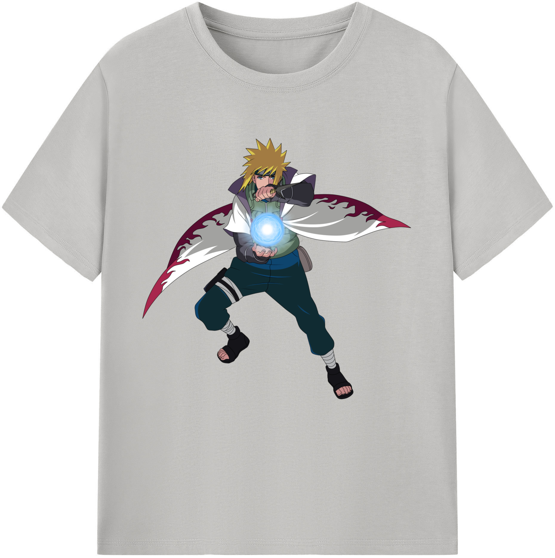 （画像用） NARUTO -ナルト- 波風 ミナト Namikaze Minato レディースカジュアルプリントTシャツ（綿100％）