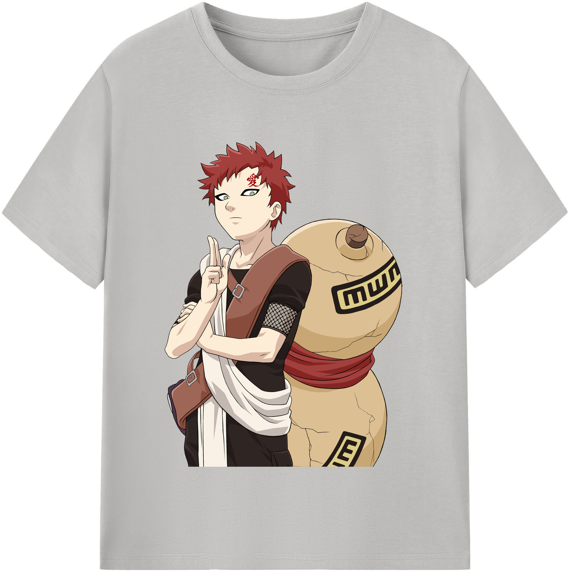 （画像用） NARUTO -ナルト- ガアラ Gaara レディースカジュアルプリントTシャツ（綿100％）