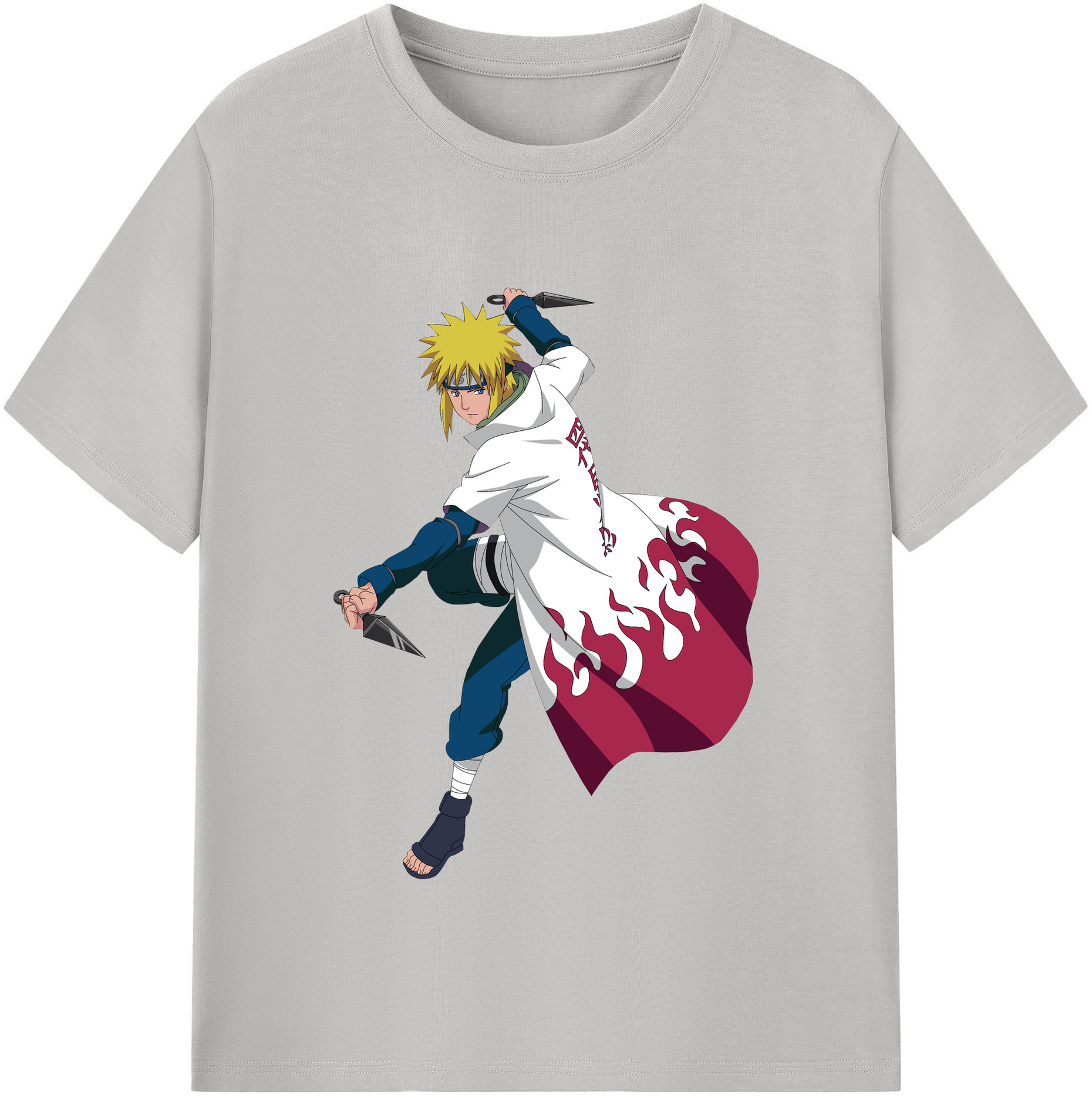 （画像用） NARUTO -ナルト- 波風 ミナト Namikaze Minato レディースカジュアルプリントTシャツ（綿100％）
