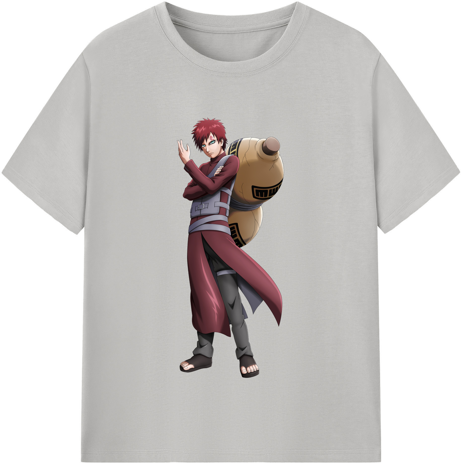 （画像用） NARUTO -ナルト- ガアラ Gaara レディースカジュアルプリントTシャツ（綿100％）