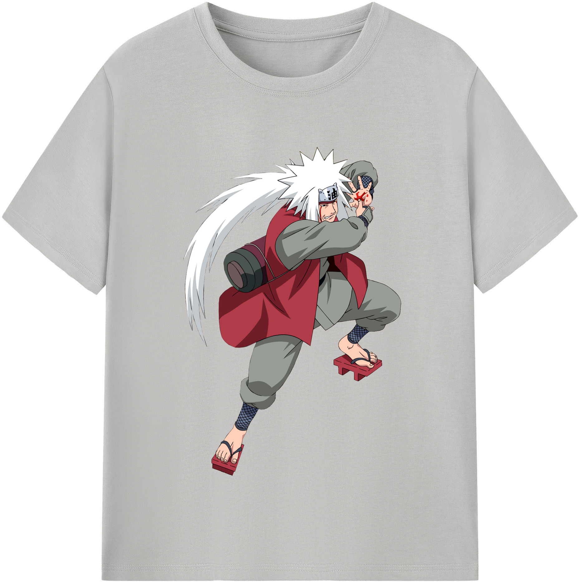 （画像用） NARUTO -ナルト- 自来也（じらいや） Jiraiya レディースカジュアルプリントTシャツ（綿100％）