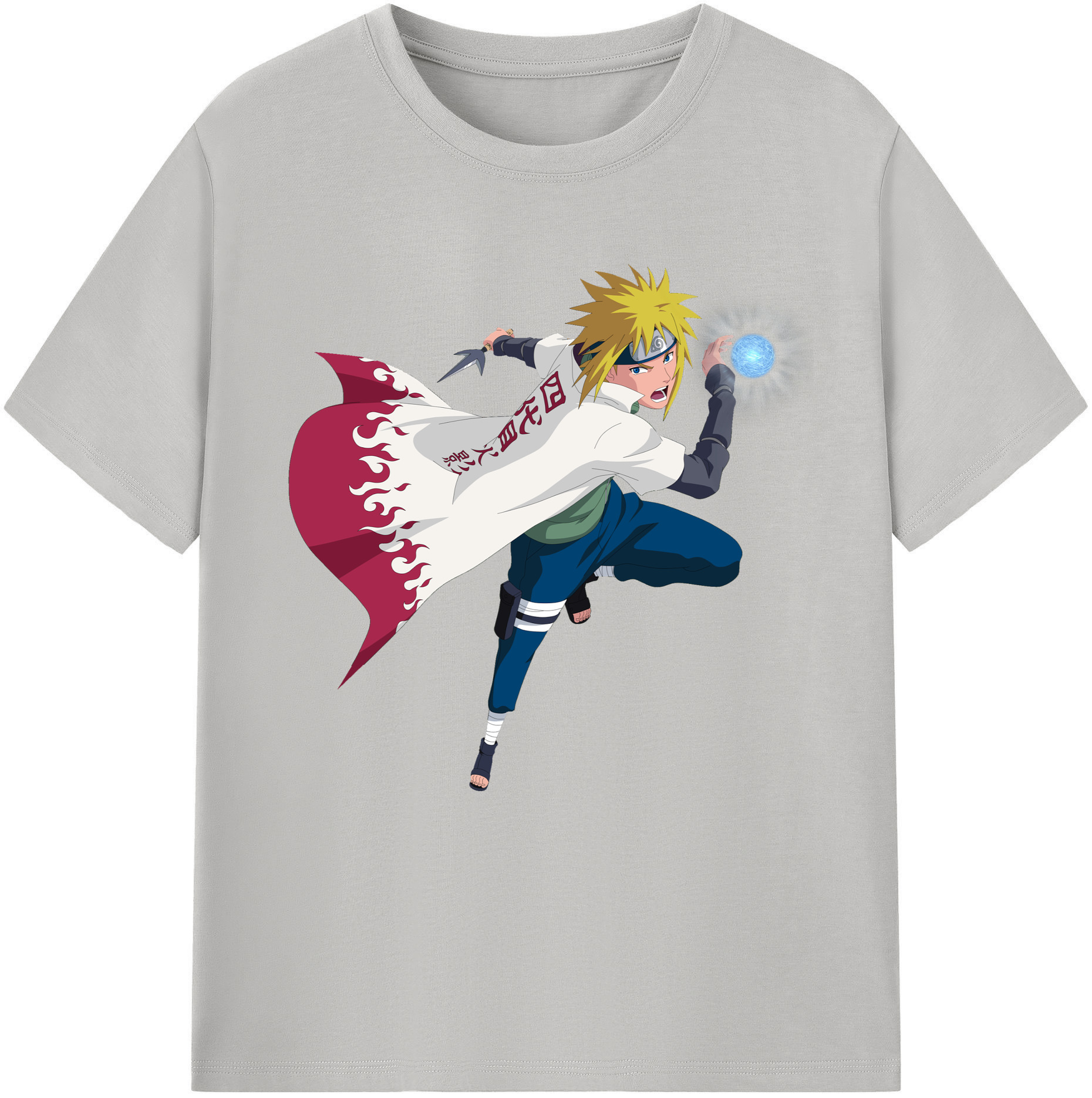 （画像用） NARUTO -ナルト- 波風 ミナト Namikaze Minato レディースカジュアルプリントTシャツ（綿100％）