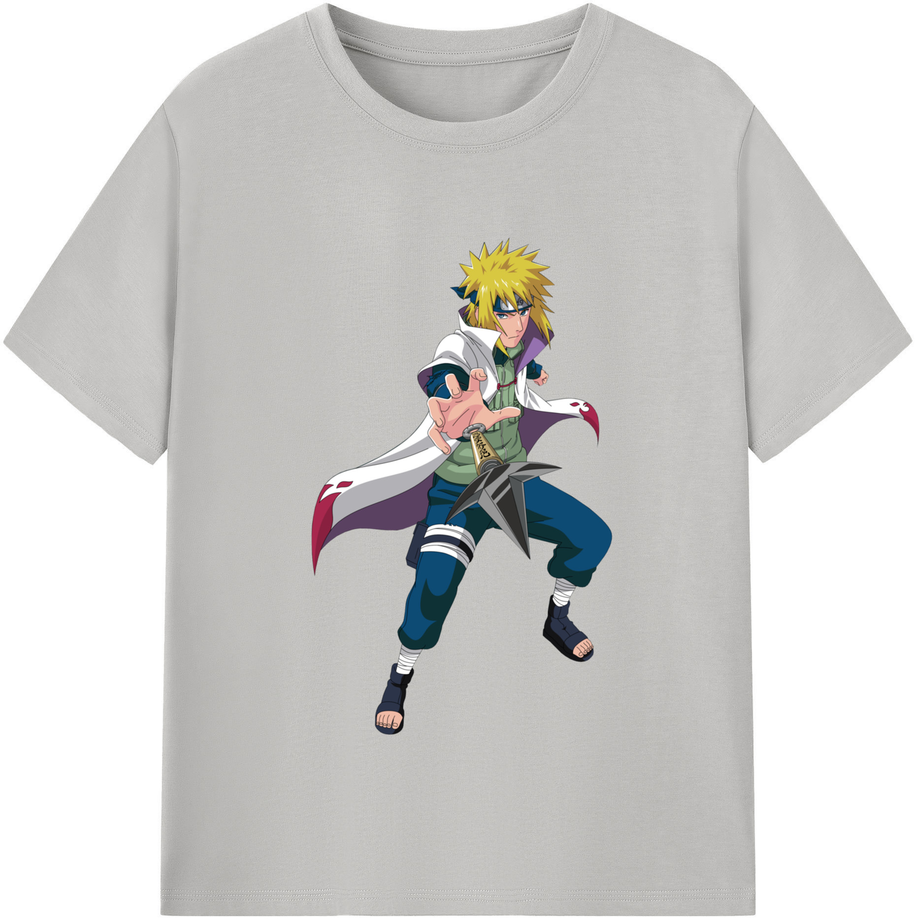 （画像用） NARUTO -ナルト- 波風 ミナト Namikaze Minato レディースカジュアルプリントTシャツ（綿100％）