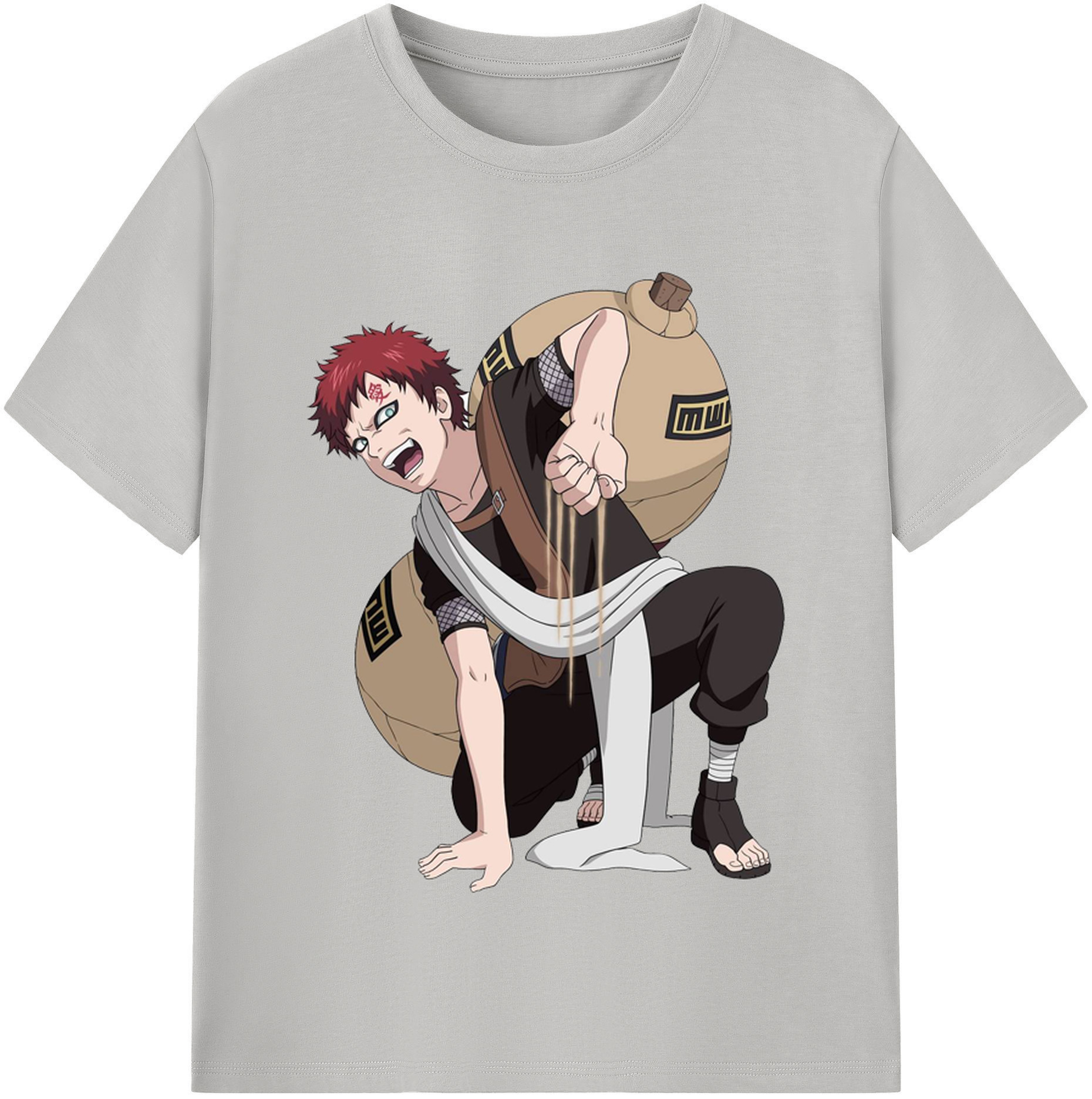 （画像用） NARUTO -ナルト- ガアラ Gaara レディースカジュアルプリントTシャツ（綿100％）