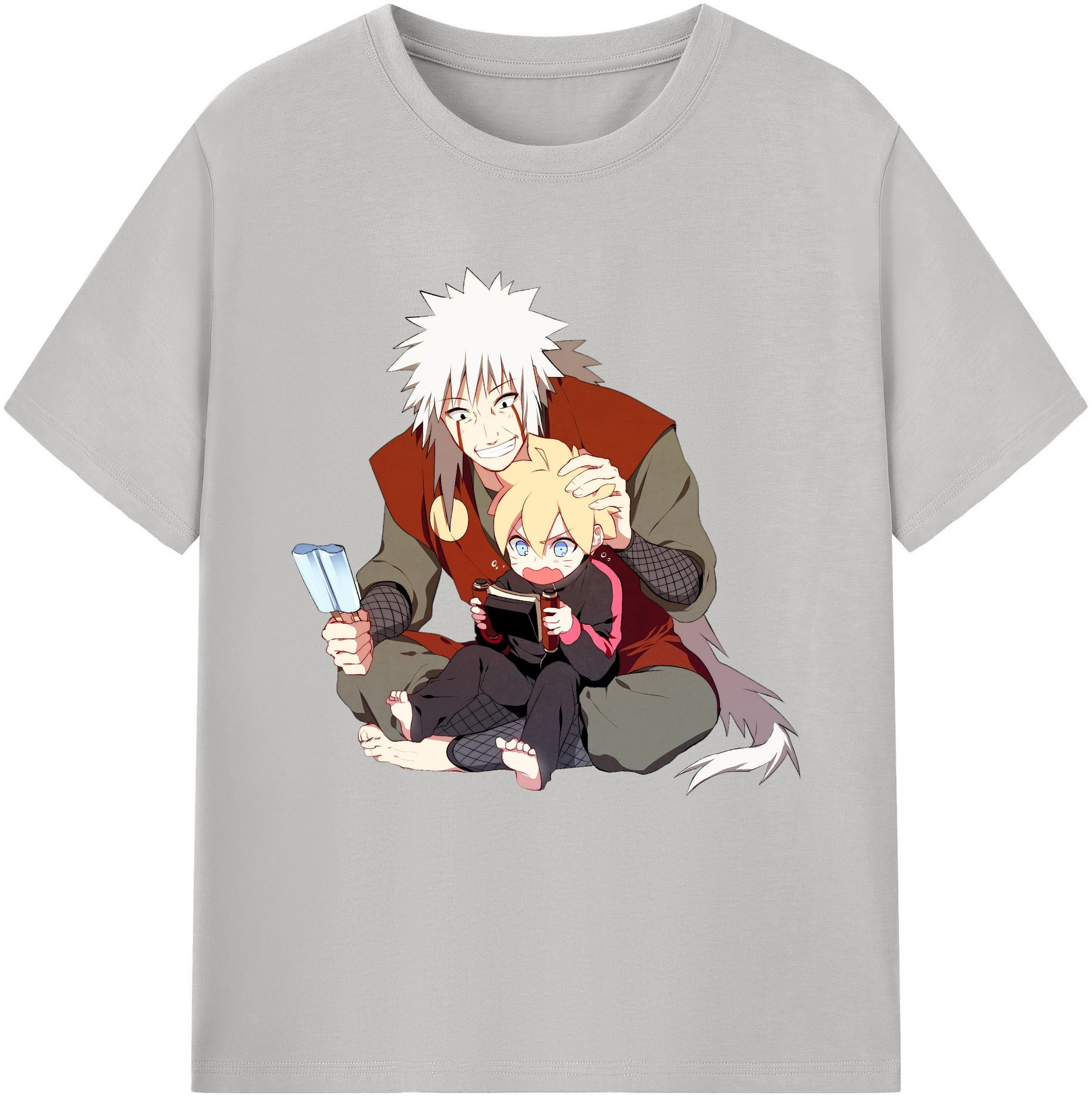 （画像用） NARUTO -ナルト- 自来也（じらいや） Jiraiya レディースカジュアルプリントTシャツ（綿100％）